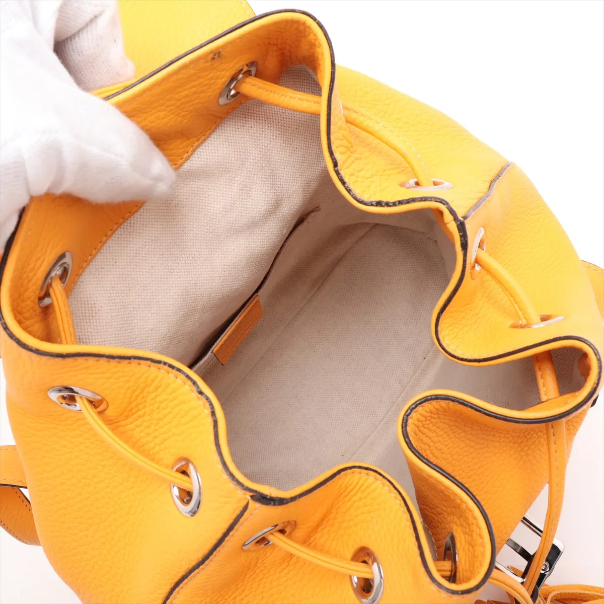 Bamboo Leather Backpack/Rucksack, Yellow, 370833 — view 7
