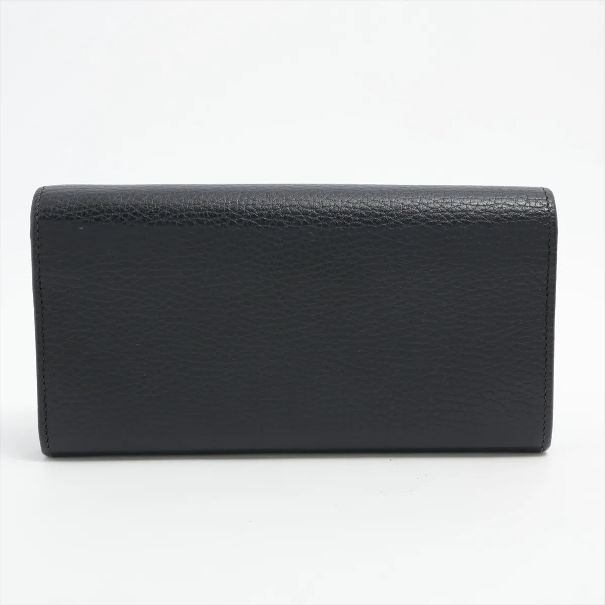 GG Marmont 456116 PVC x Leather Long Wallet, Black — view 2