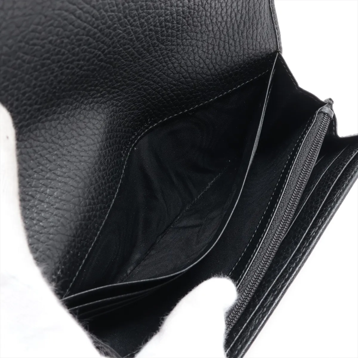 GG Marmont 456116 PVC x Leather Long Wallet, Black — view 4