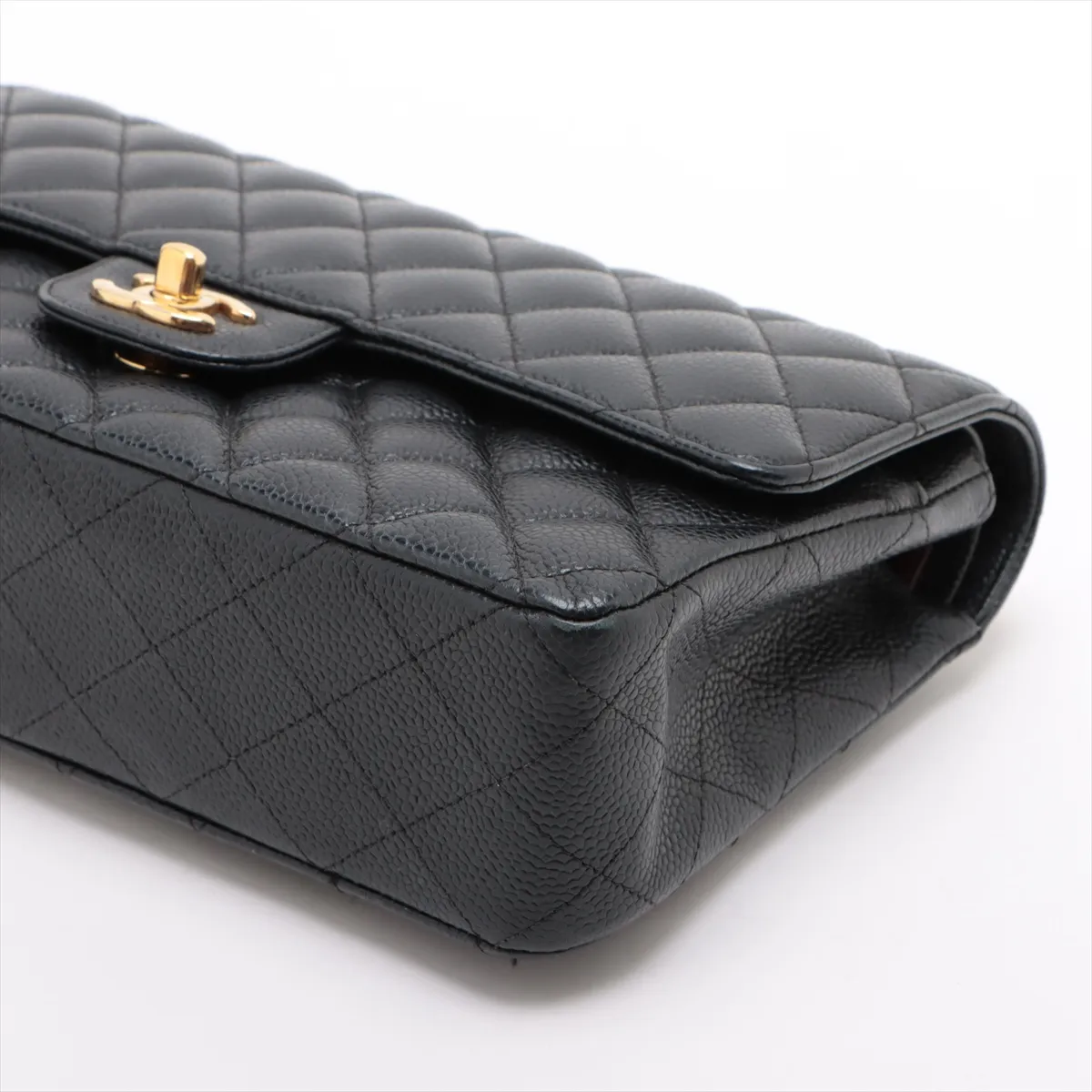 [Individually wrapped] Chanel Matelasse 25 caviar skin double flap double chain bag black gold hardware 23652659 23rd series A01112 — view 3