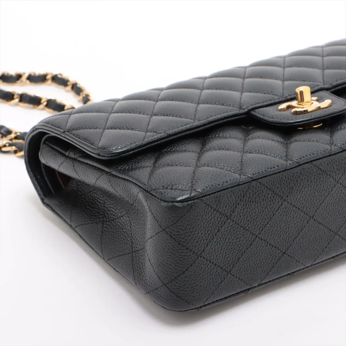 [Individually wrapped] Chanel Matelasse 25 caviar skin double flap double chain bag black gold hardware 23652659 23rd series A01112 — view 4