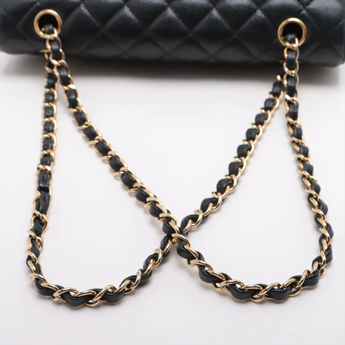 [Individually wrapped] Chanel Matelasse 25 caviar skin double flap double chain bag black gold hardware 23652659 23rd series A01112 — view 5