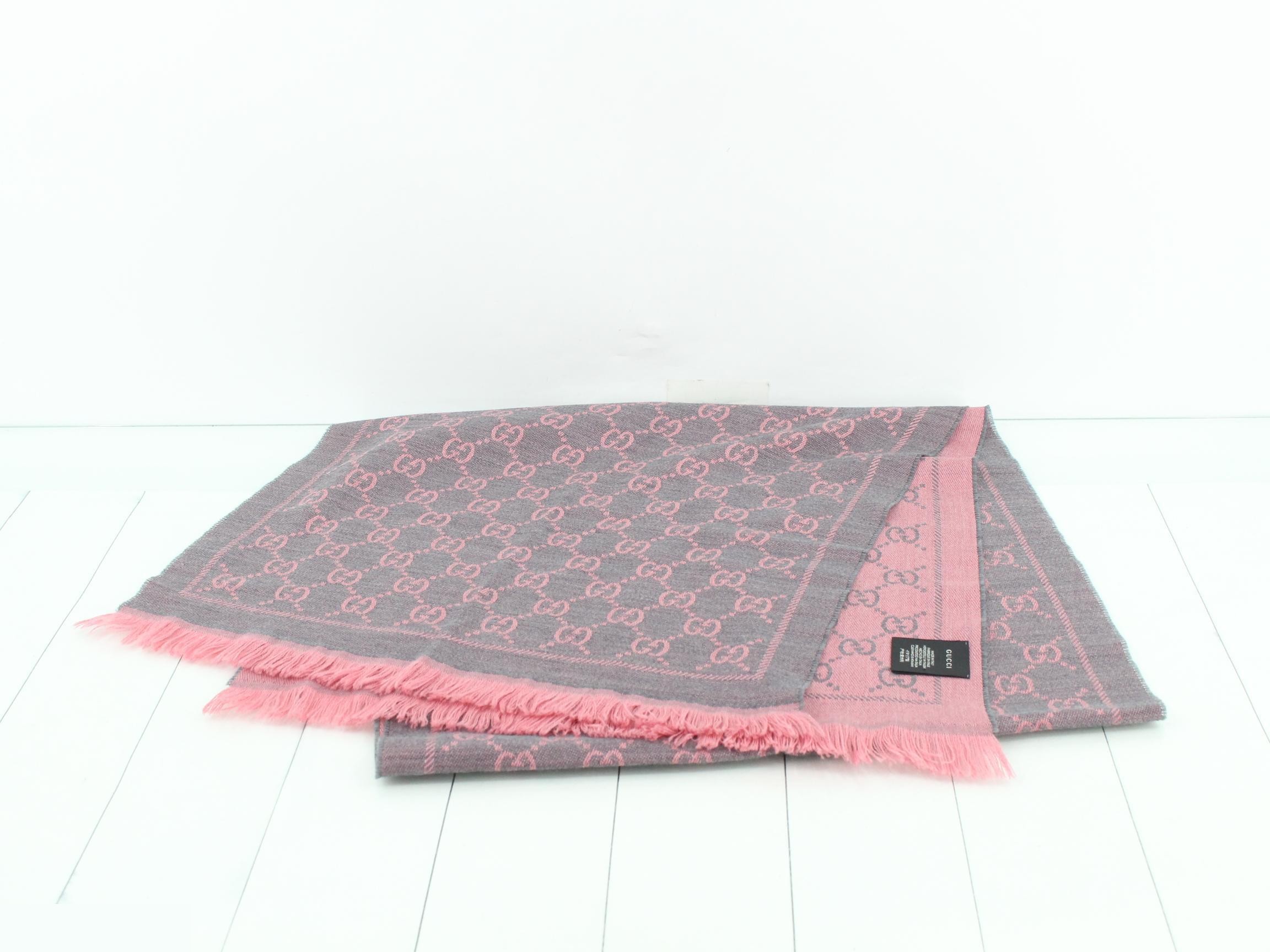 Tags attached, box included, GG pattern scarf — view 2