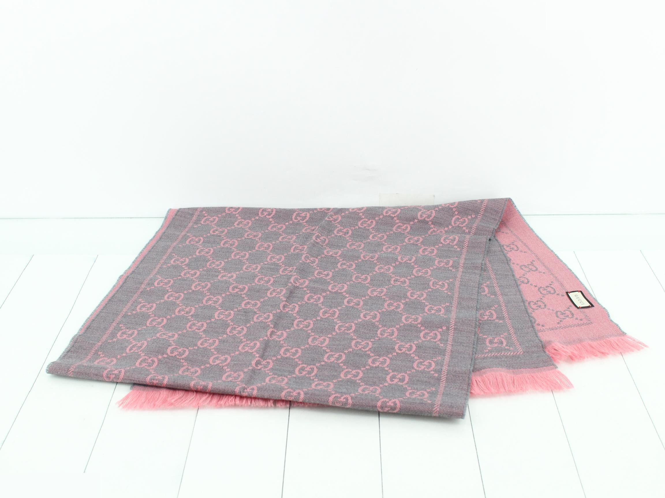 Tags attached, box included, GG pattern scarf — view 3