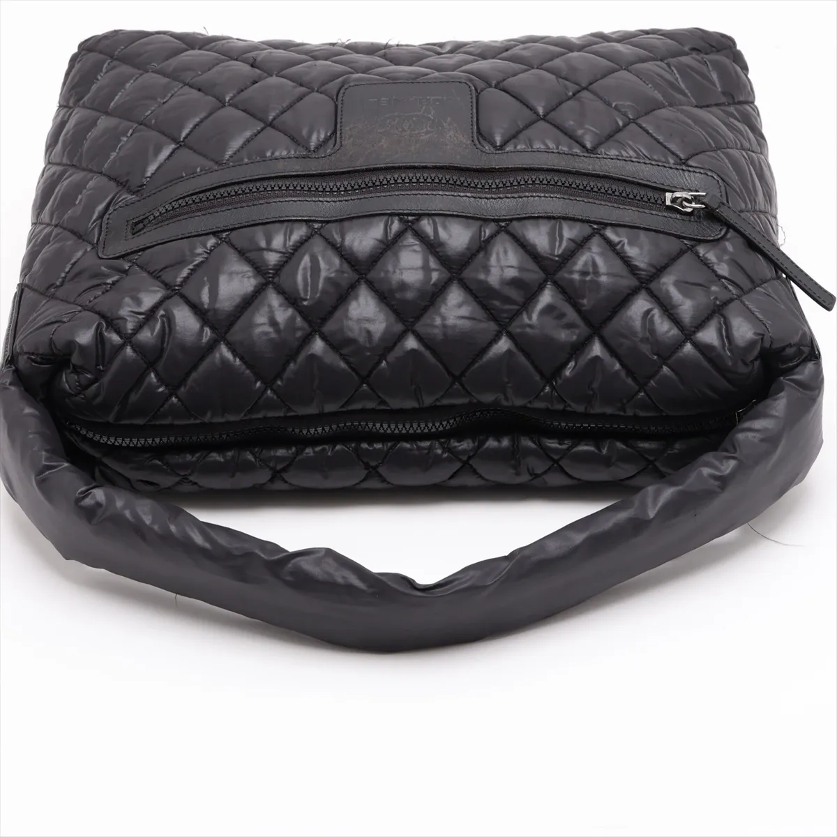 Coco Cocoon Nylon x Leather Shoulder Bag, Black with Silver Hardware, 13544591, Series 13 — view 5