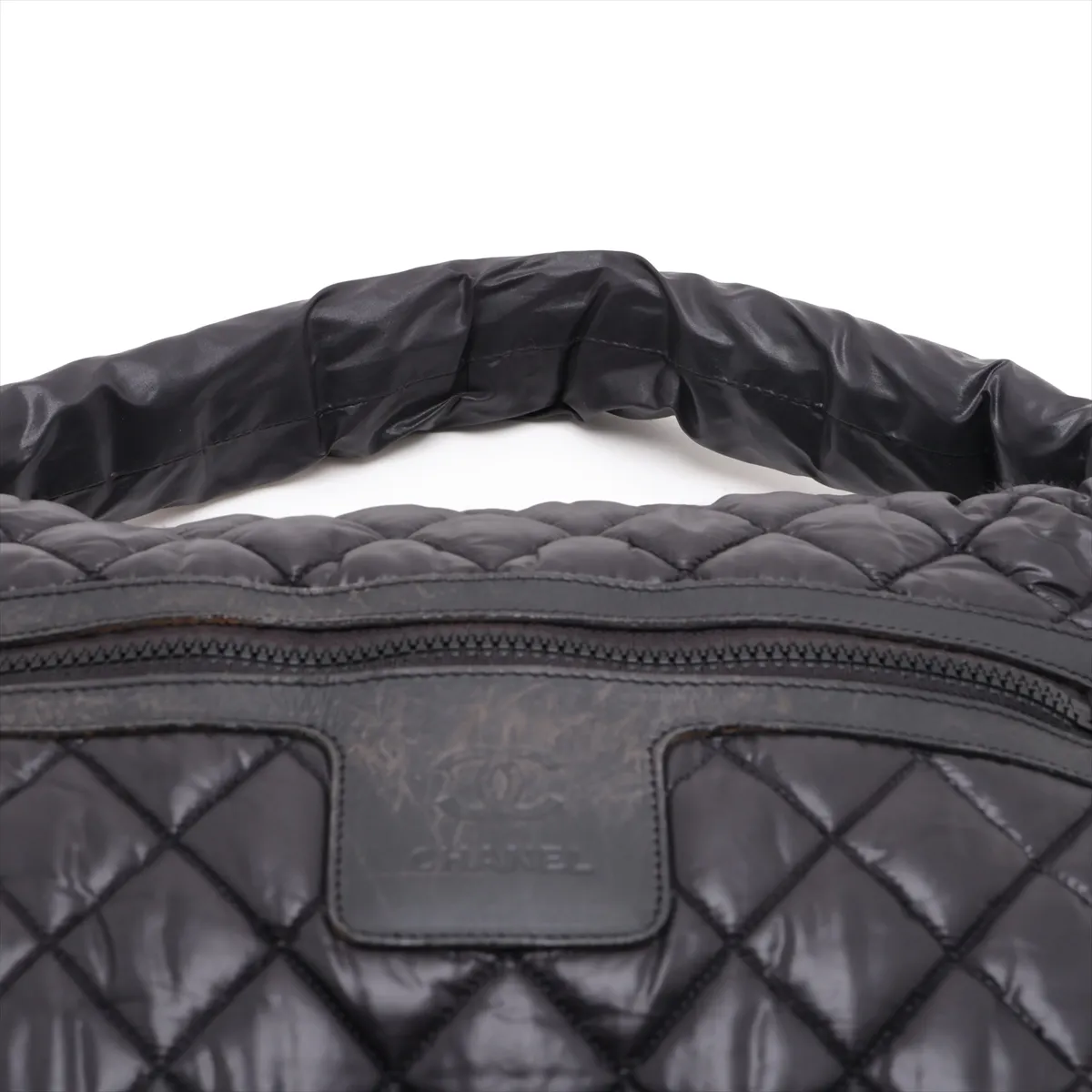 Coco Cocoon Nylon x Leather Shoulder Bag, Black with Silver Hardware, 13544591, Series 13 — view 6