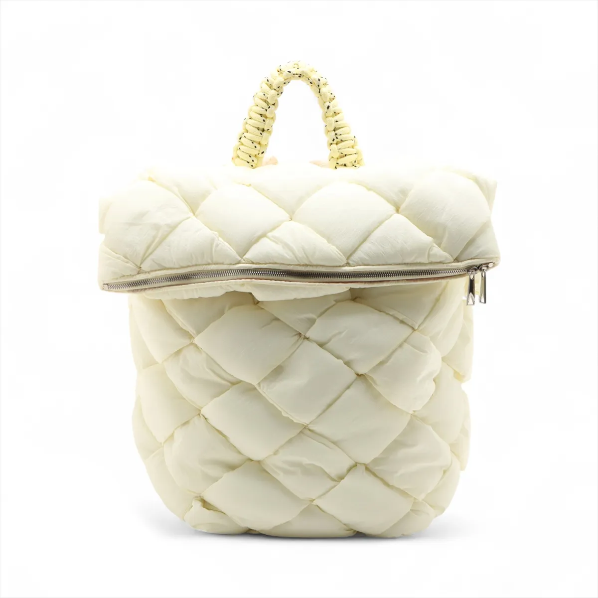 Maxi Intrecciato Nylon Backpack/Rucksack, Yellow Beige