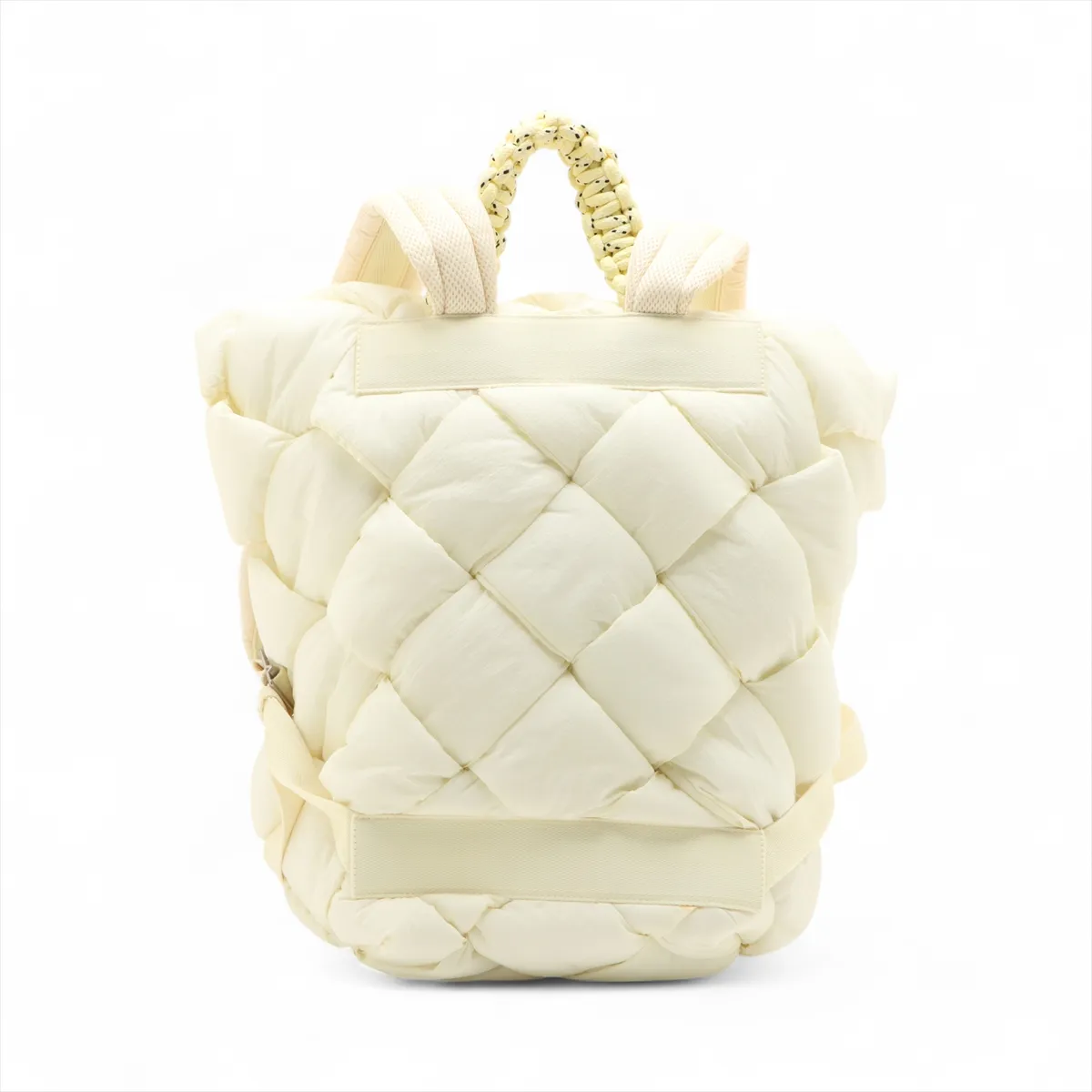 Maxi Intrecciato Nylon Backpack/Rucksack, Yellow Beige — view 2