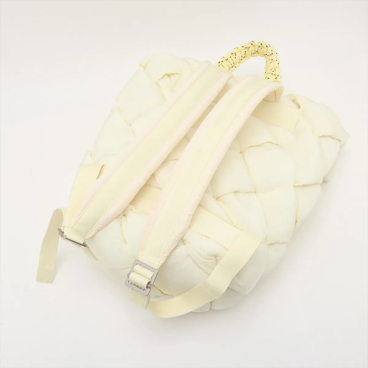 Maxi Intrecciato Nylon Backpack/Rucksack, Yellow Beige — view 5