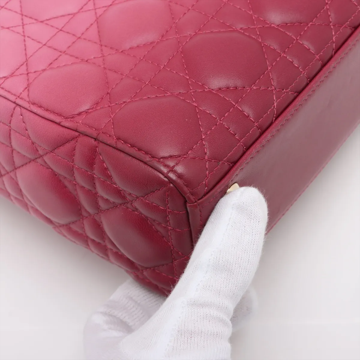 Cannage My Lady Dior Leather 2WAY Handbag Pink with Charm — view 15