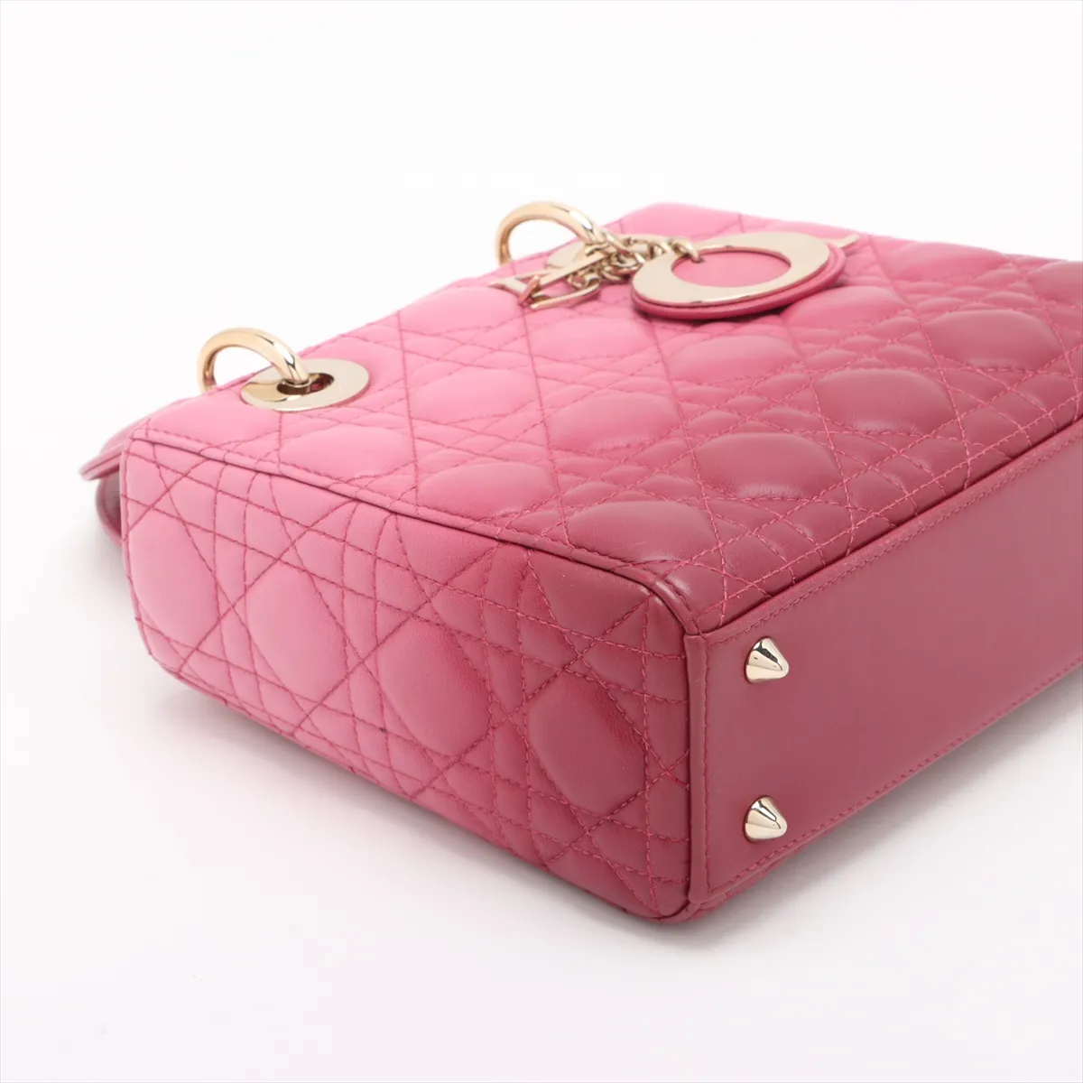 Cannage My Lady Dior Leather 2WAY Handbag Pink with Charm — view 4