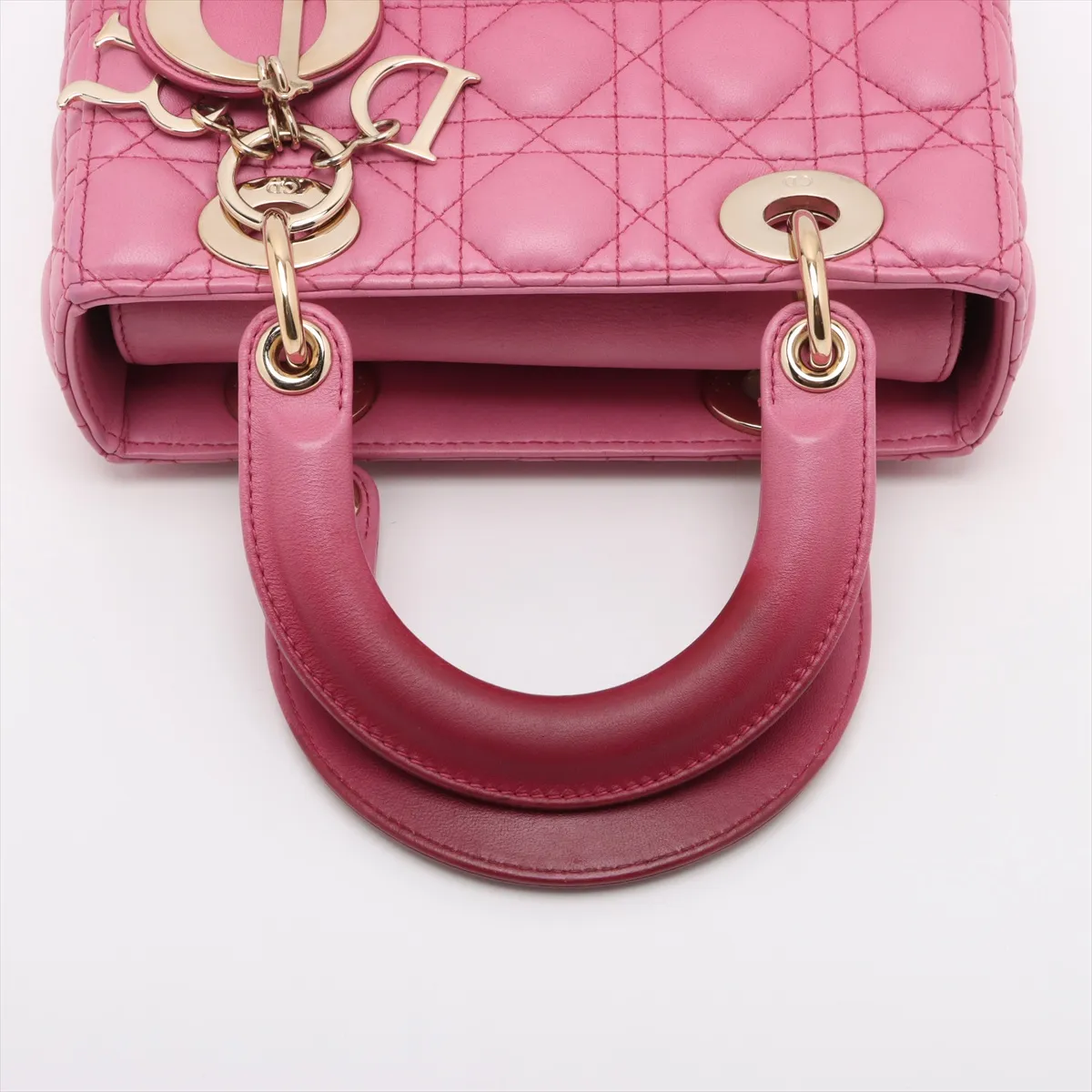 Cannage My Lady Dior Leather 2WAY Handbag Pink with Charm — view 5