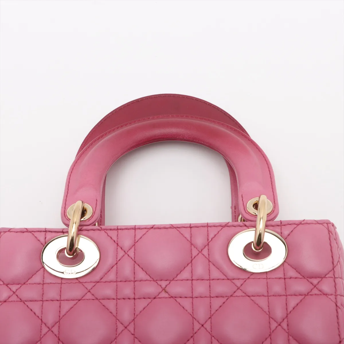 Cannage My Lady Dior Leather 2WAY Handbag Pink with Charm — view 6