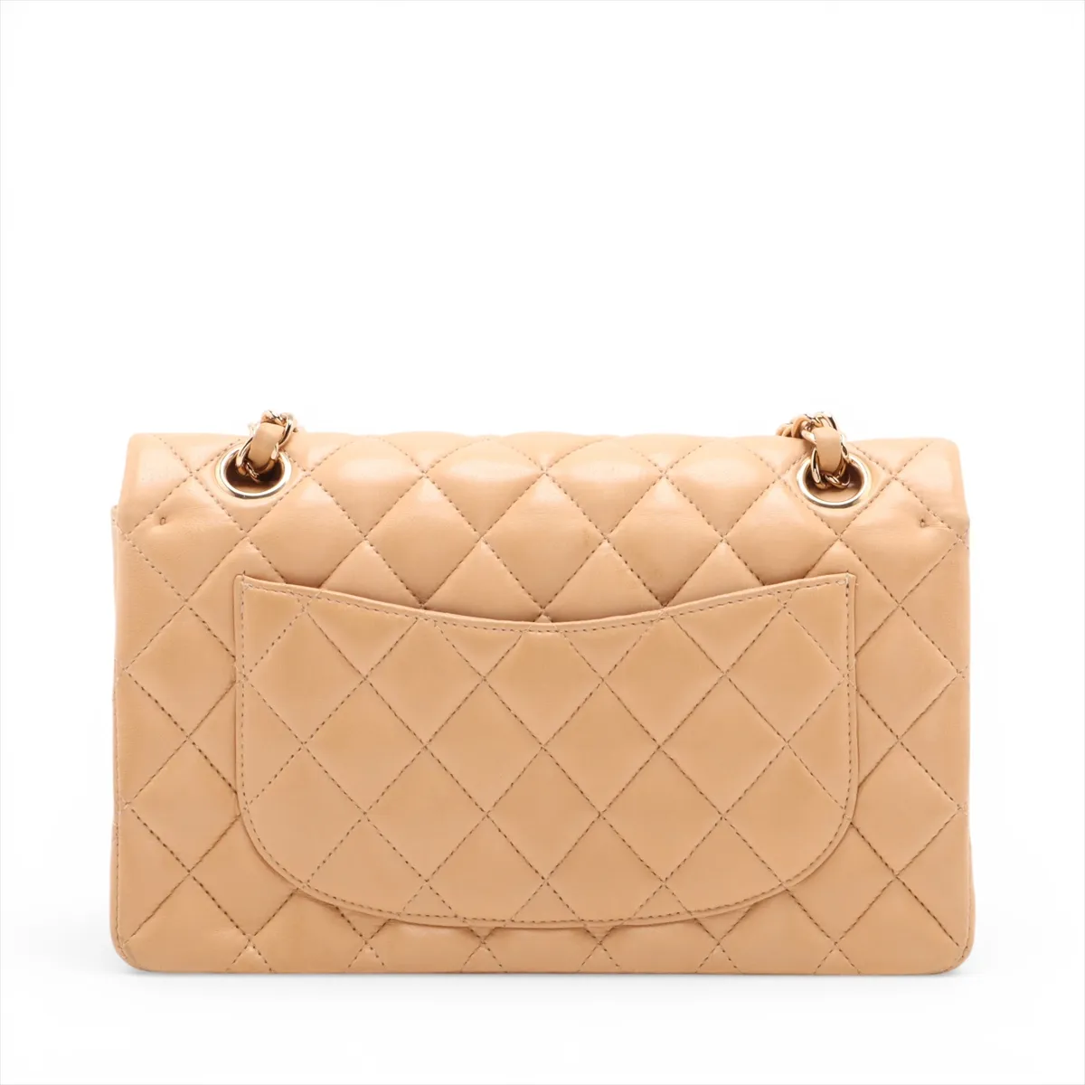 Matelassé 23 Small Lambskin Double Flap Double Chain Bag, Beige, Gold Hardware, 8836911, Series 8, A01113 — view 2