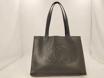 Caviar Skin Coco Mark Shoulder Tote Bag