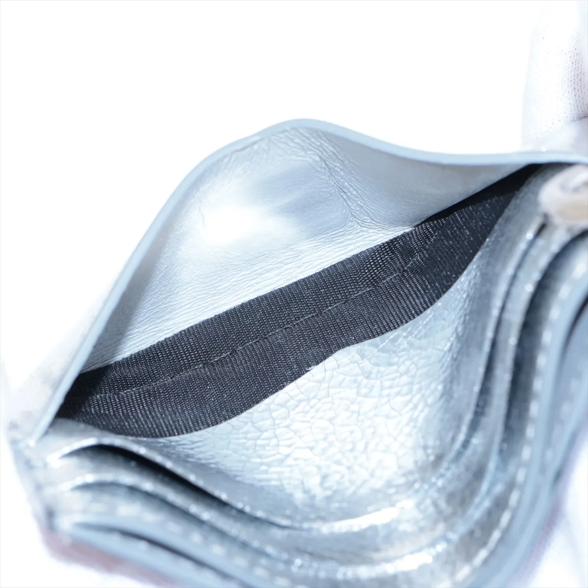leather card case silver — view 3