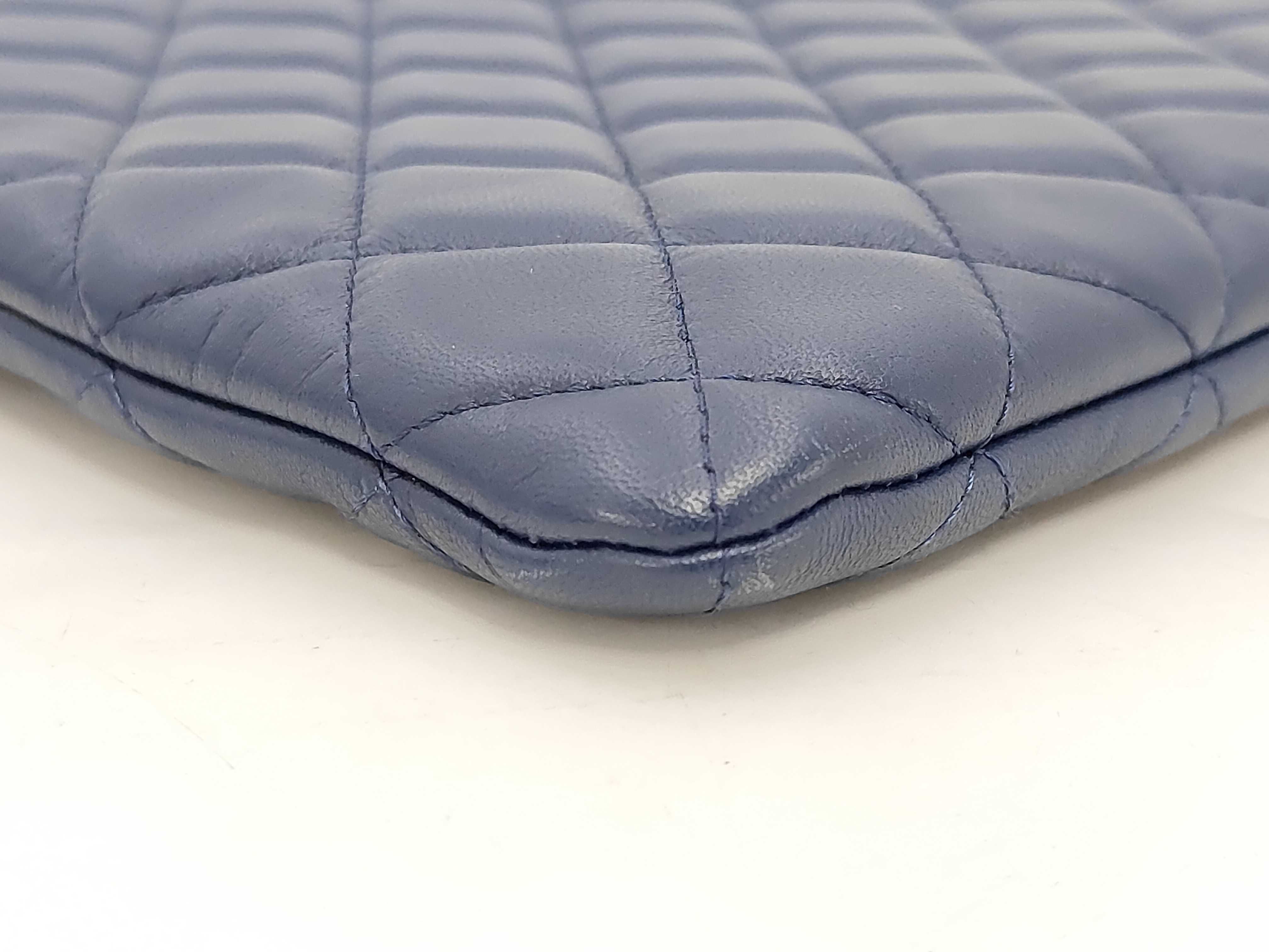 SLG LAMBSKIN CLUTCH NAVY SHW W/CARD NO.22 — view 4