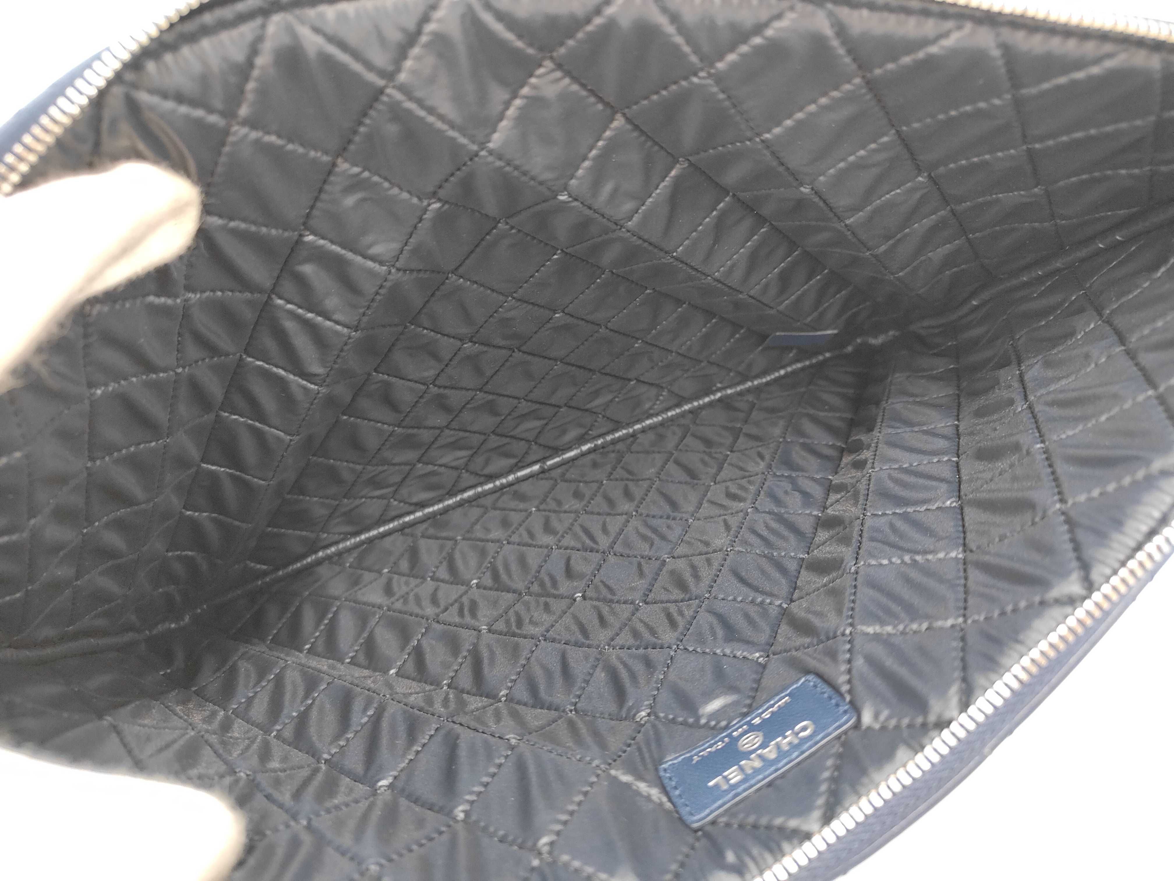 SLG LAMBSKIN CLUTCH NAVY SHW W/CARD NO.22 — view 6