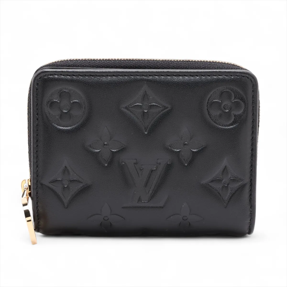 Monogram Embossed Portefeuille Lou M81599 Noir Compact Wallet (RFID Detector)