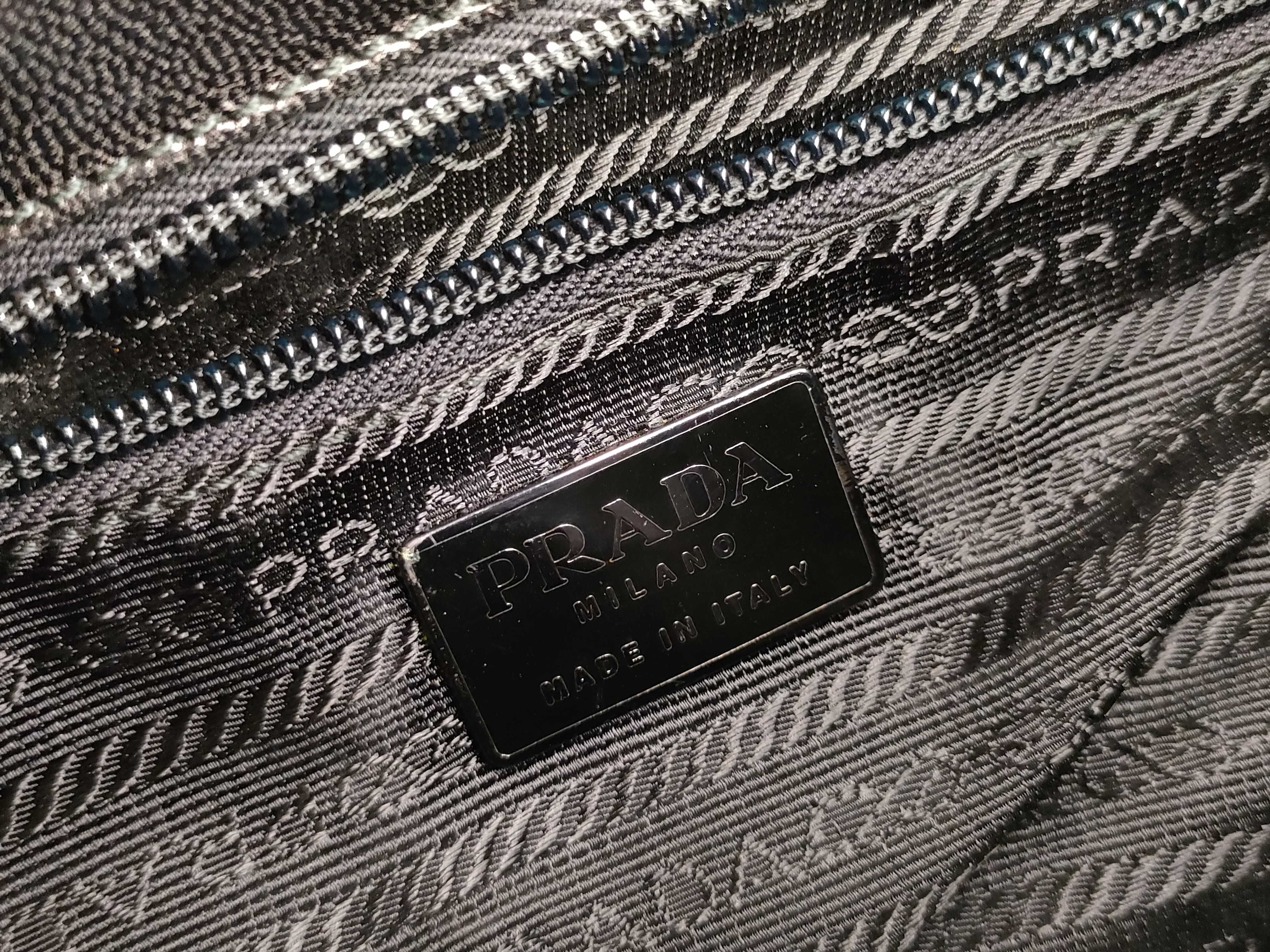 Nylon x Saffiano Flap Shoulder Bag, Black Shoulder Bag — view 12