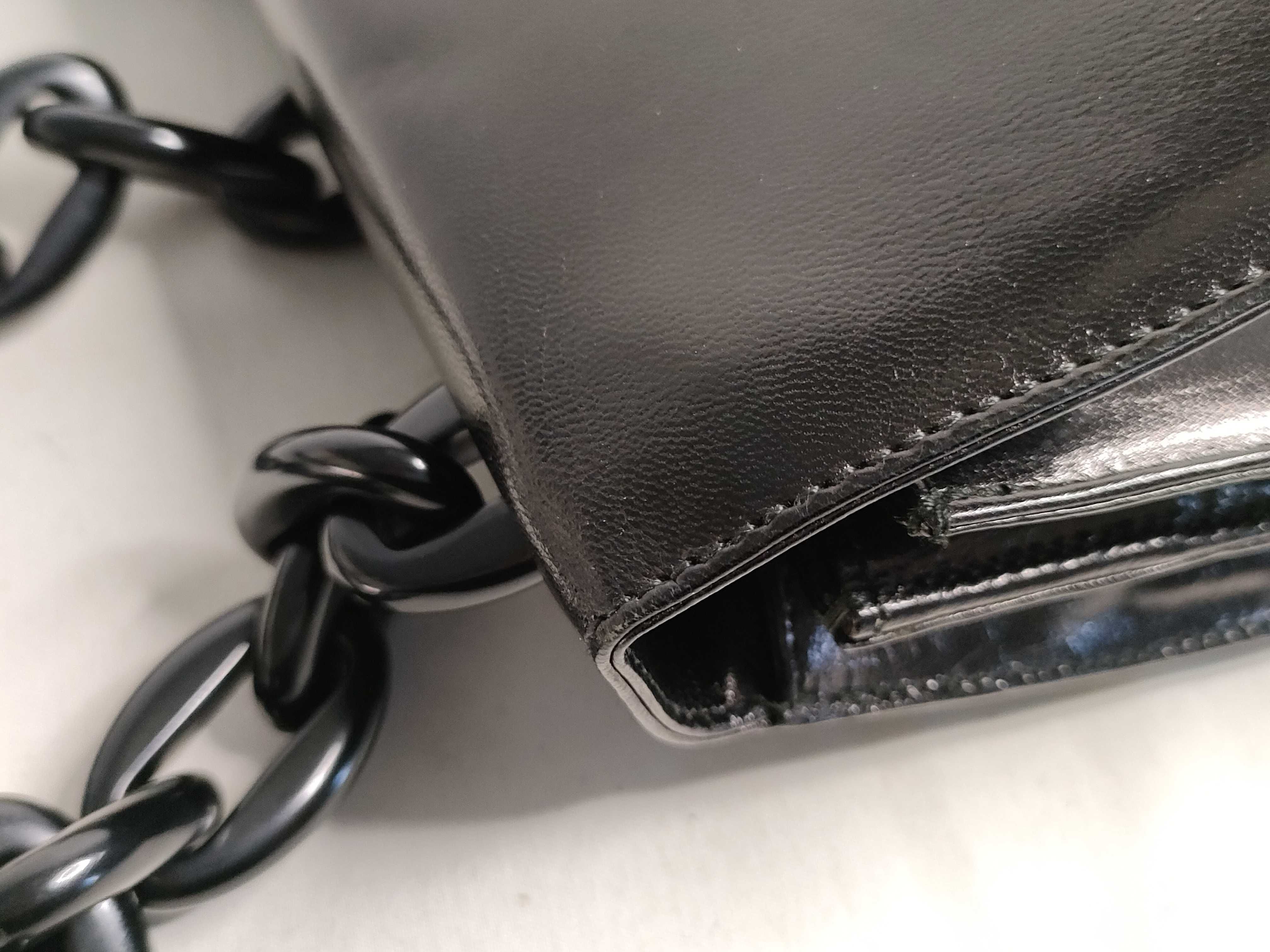 Nylon x Saffiano Flap Shoulder Bag, Black Shoulder Bag — view 15