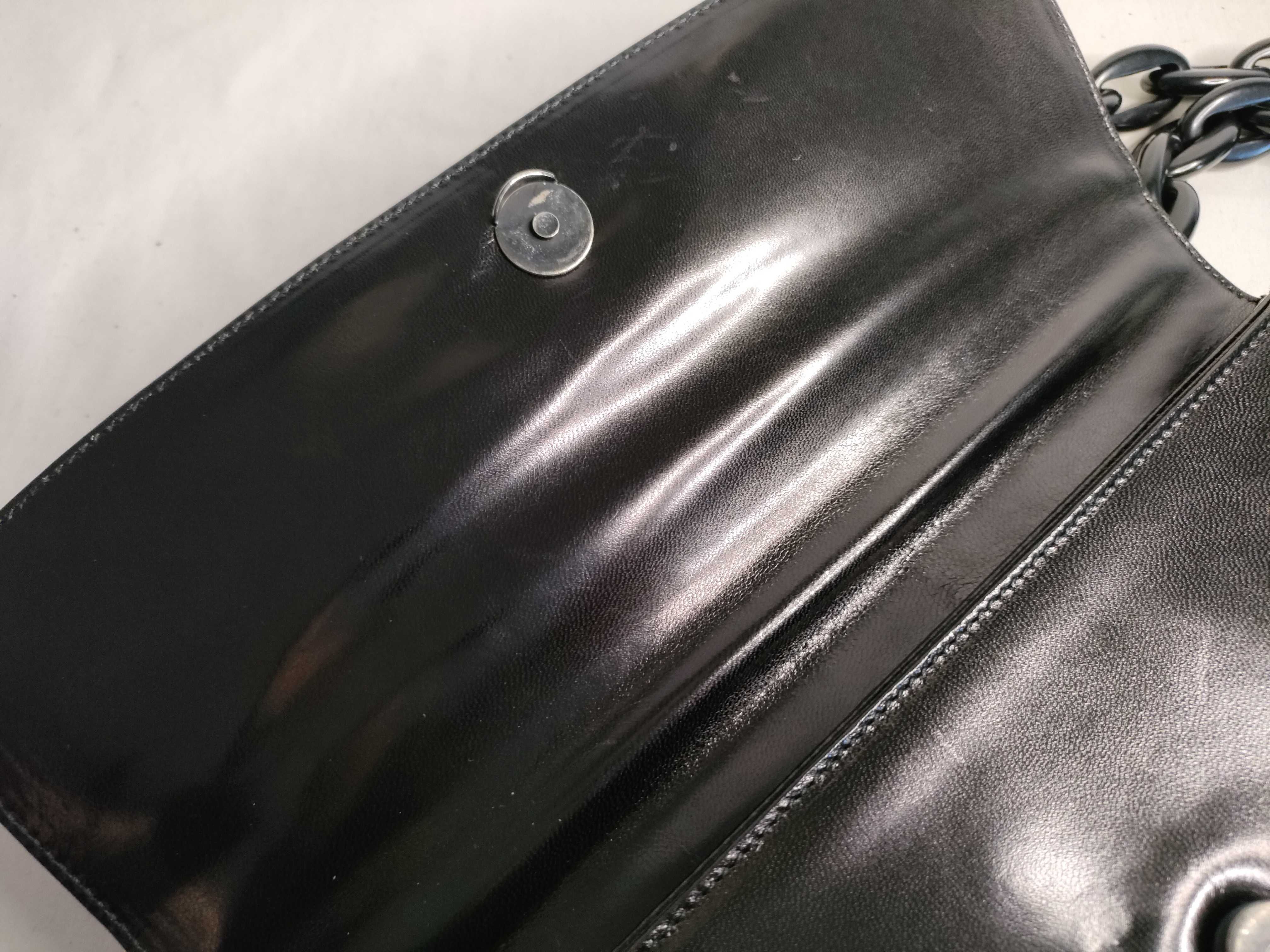 Nylon x Saffiano Flap Shoulder Bag, Black Shoulder Bag — view 8