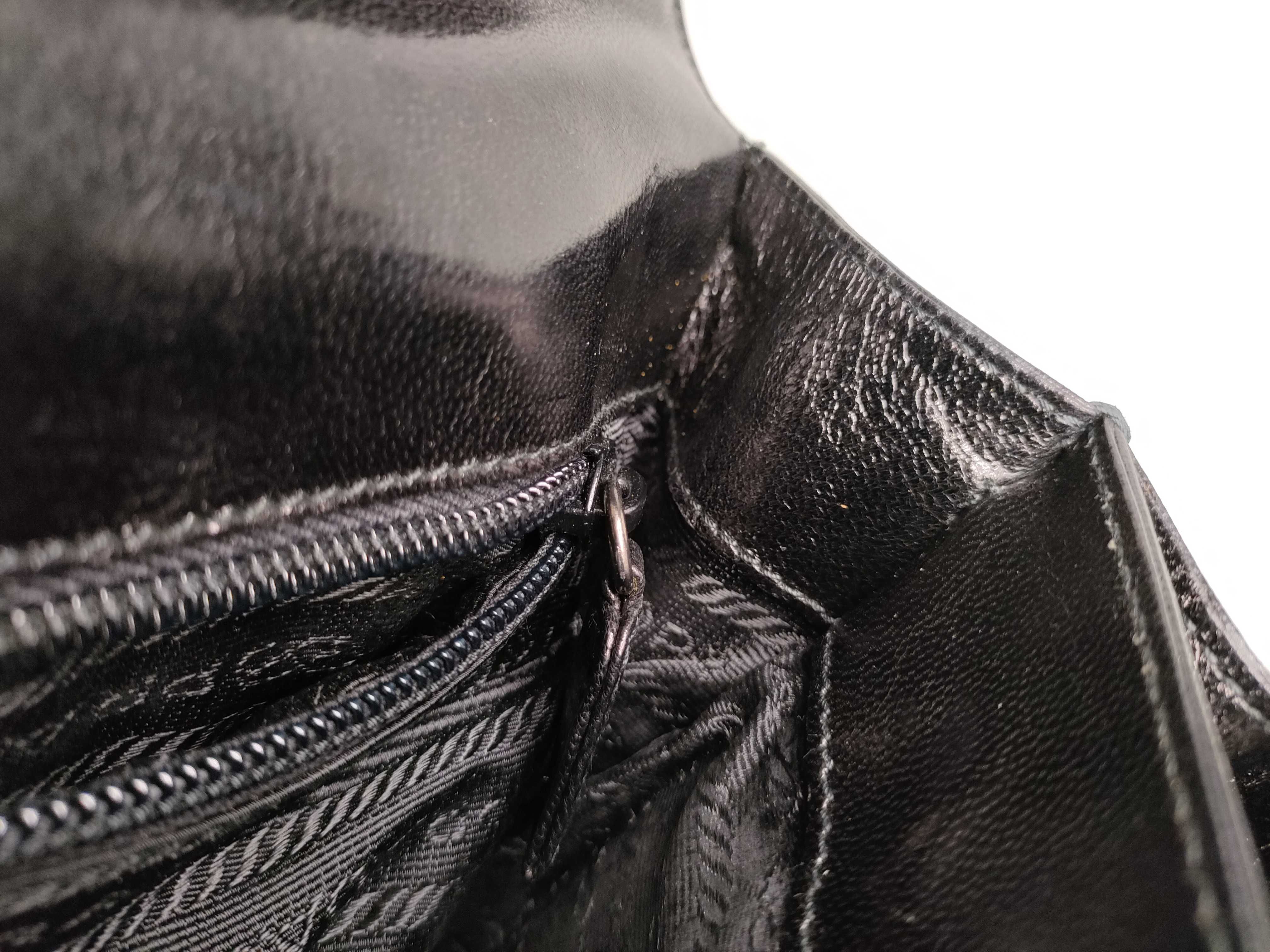 Nylon x Saffiano Flap Shoulder Bag, Black Shoulder Bag — view 9