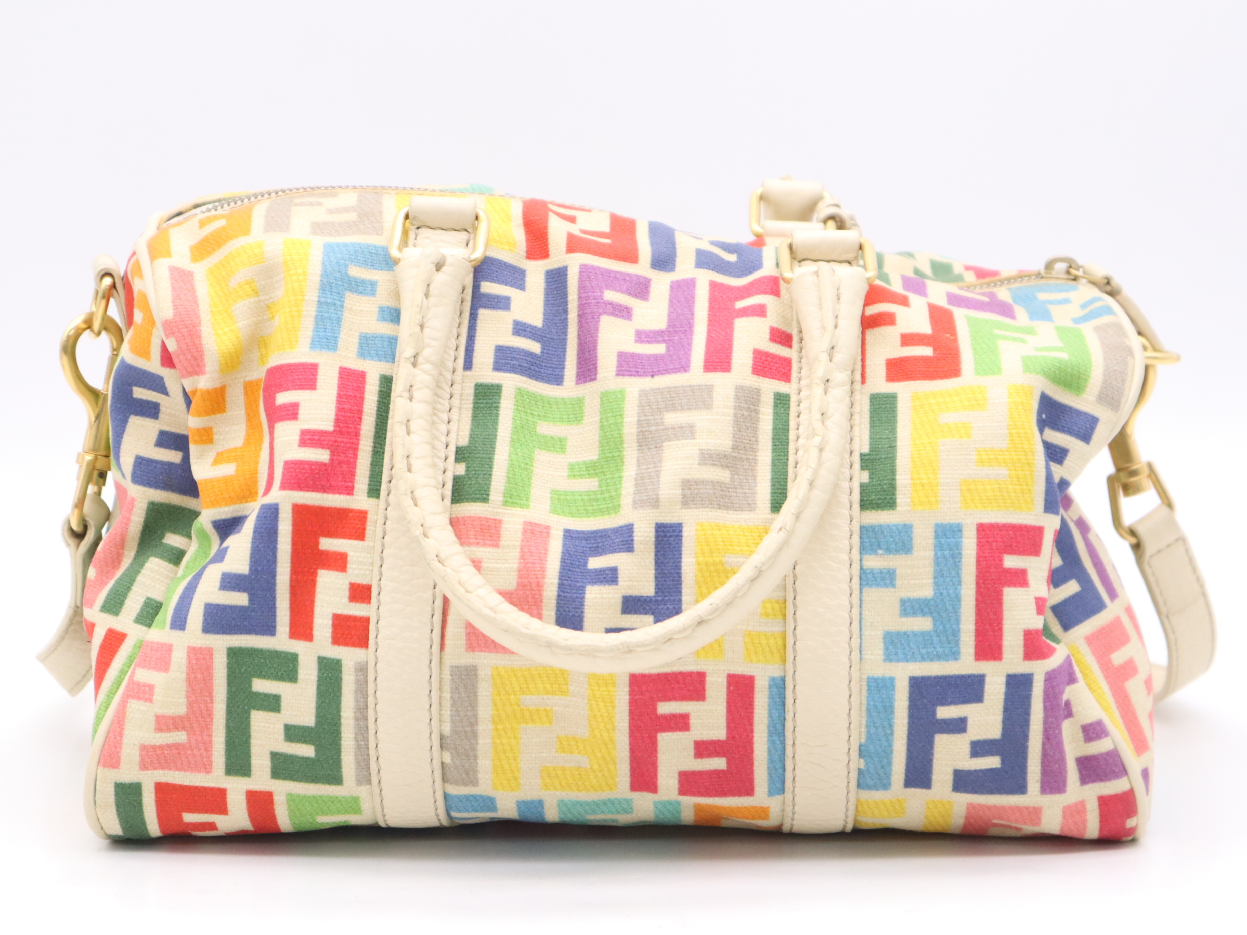 PVC Zucca 2-way handbag in beige and multicolor, with shoulder strap and dust bag. — view 2