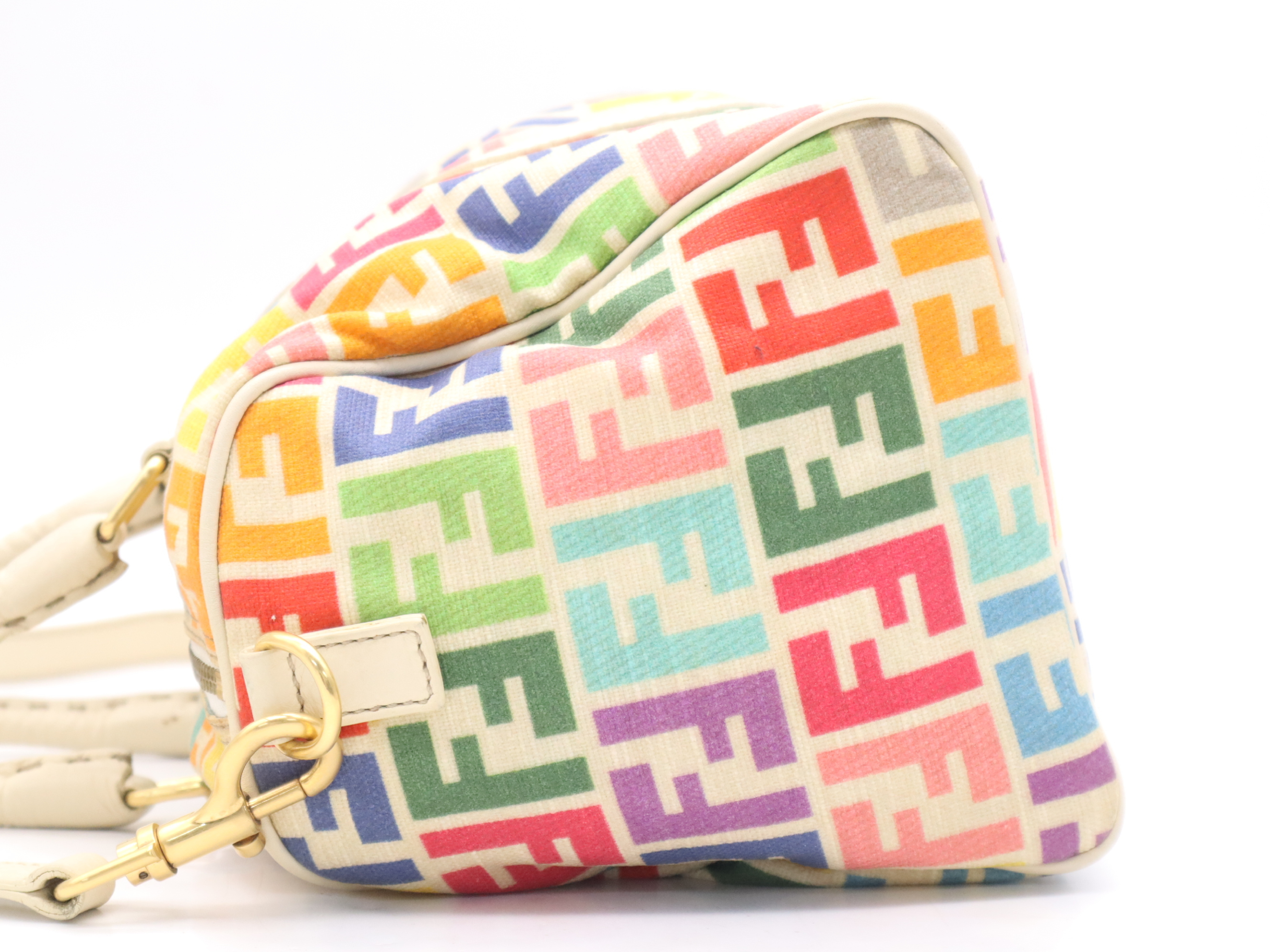 PVC Zucca 2-way handbag in beige and multicolor, with shoulder strap and dust bag. — view 3