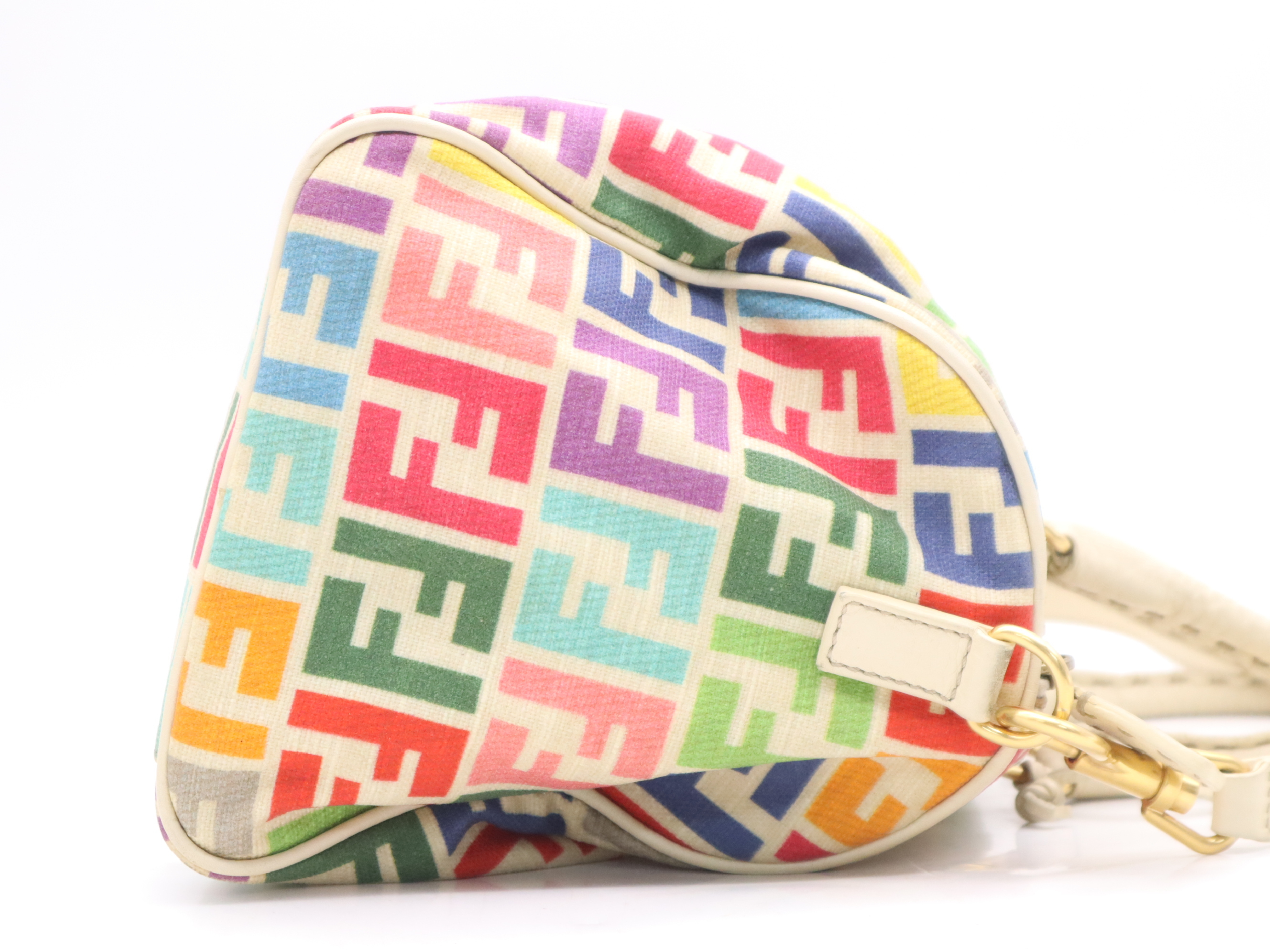 PVC Zucca 2-way handbag in beige and multicolor, with shoulder strap and dust bag. — view 5