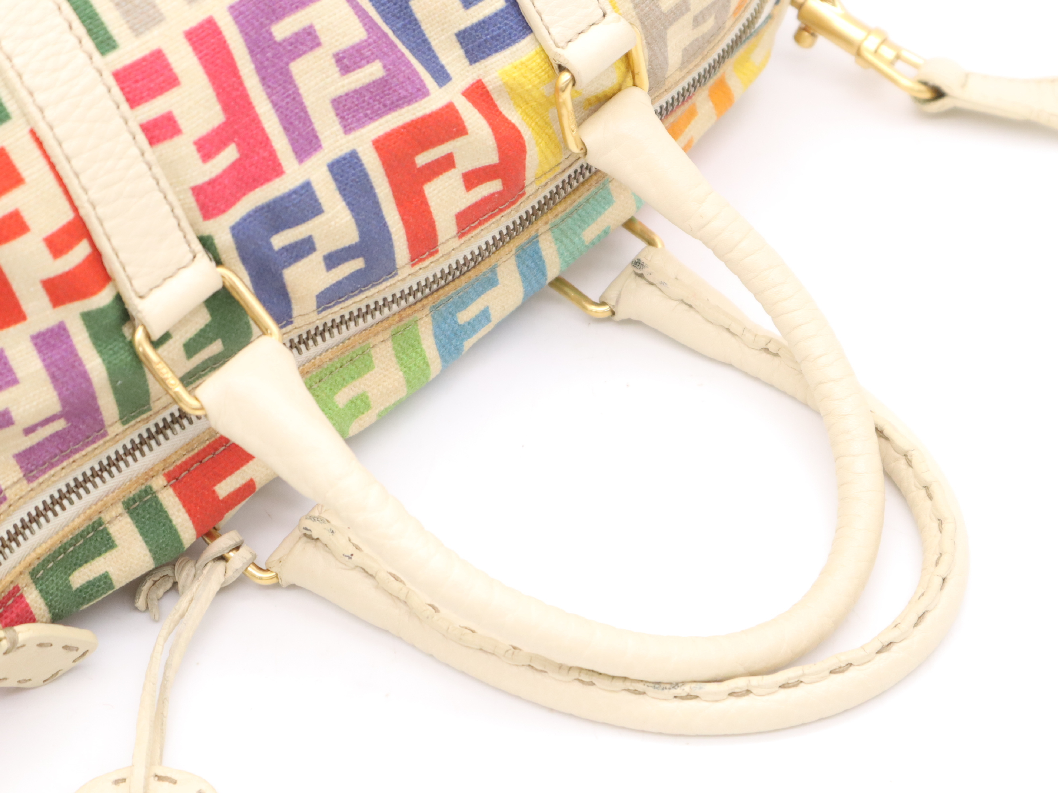 PVC Zucca 2-way handbag in beige and multicolor, with shoulder strap and dust bag. — view 6