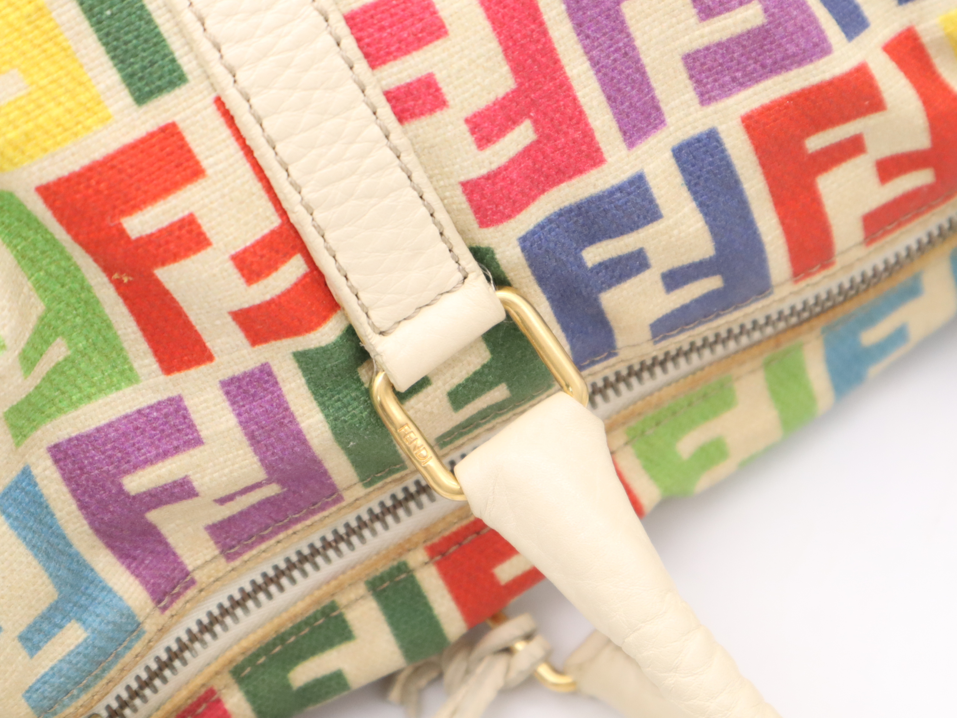 PVC Zucca 2-way handbag in beige and multicolor, with shoulder strap and dust bag. — view 7