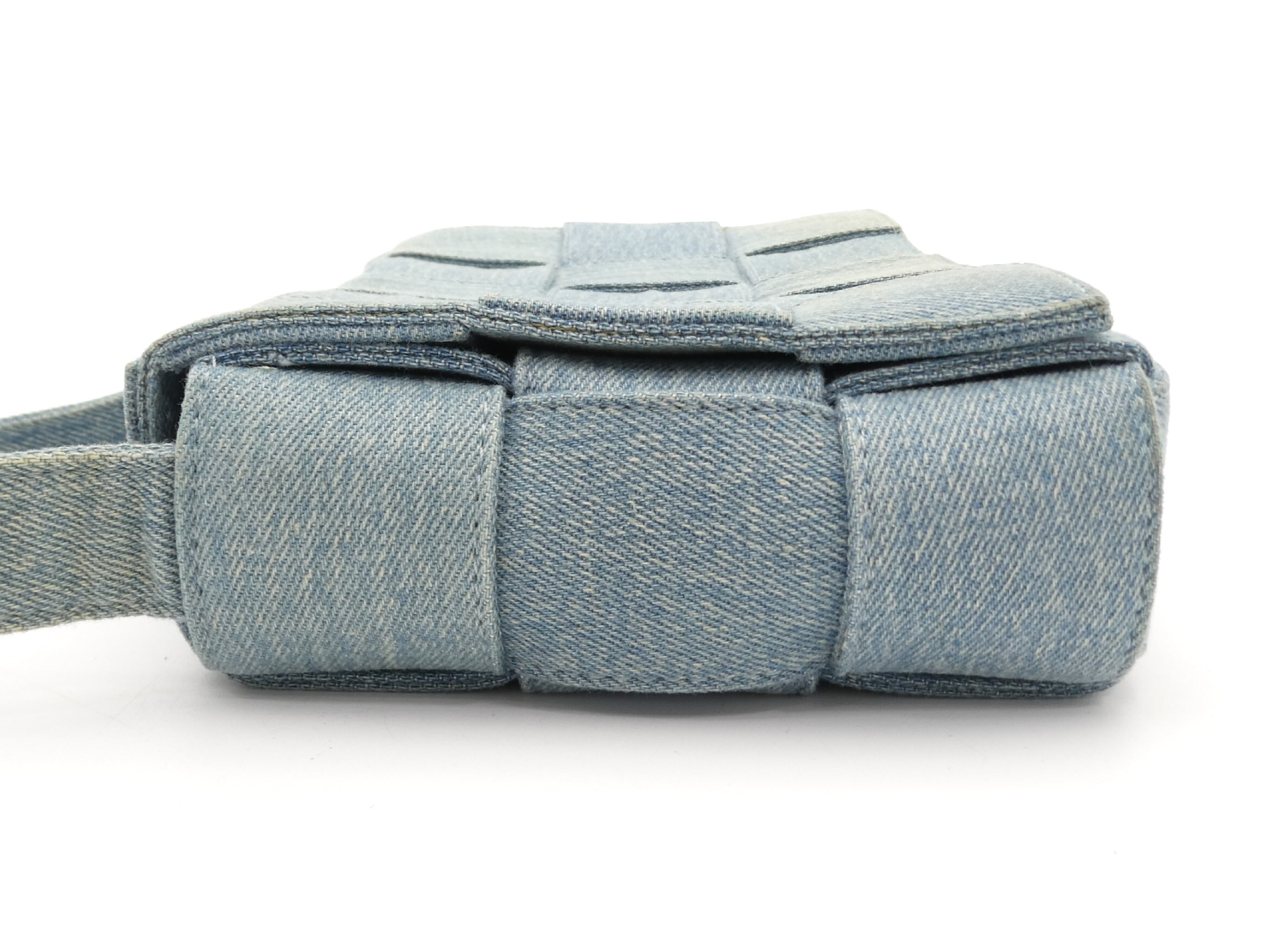 Intrecciato Denim Shoulder Bag — view 3