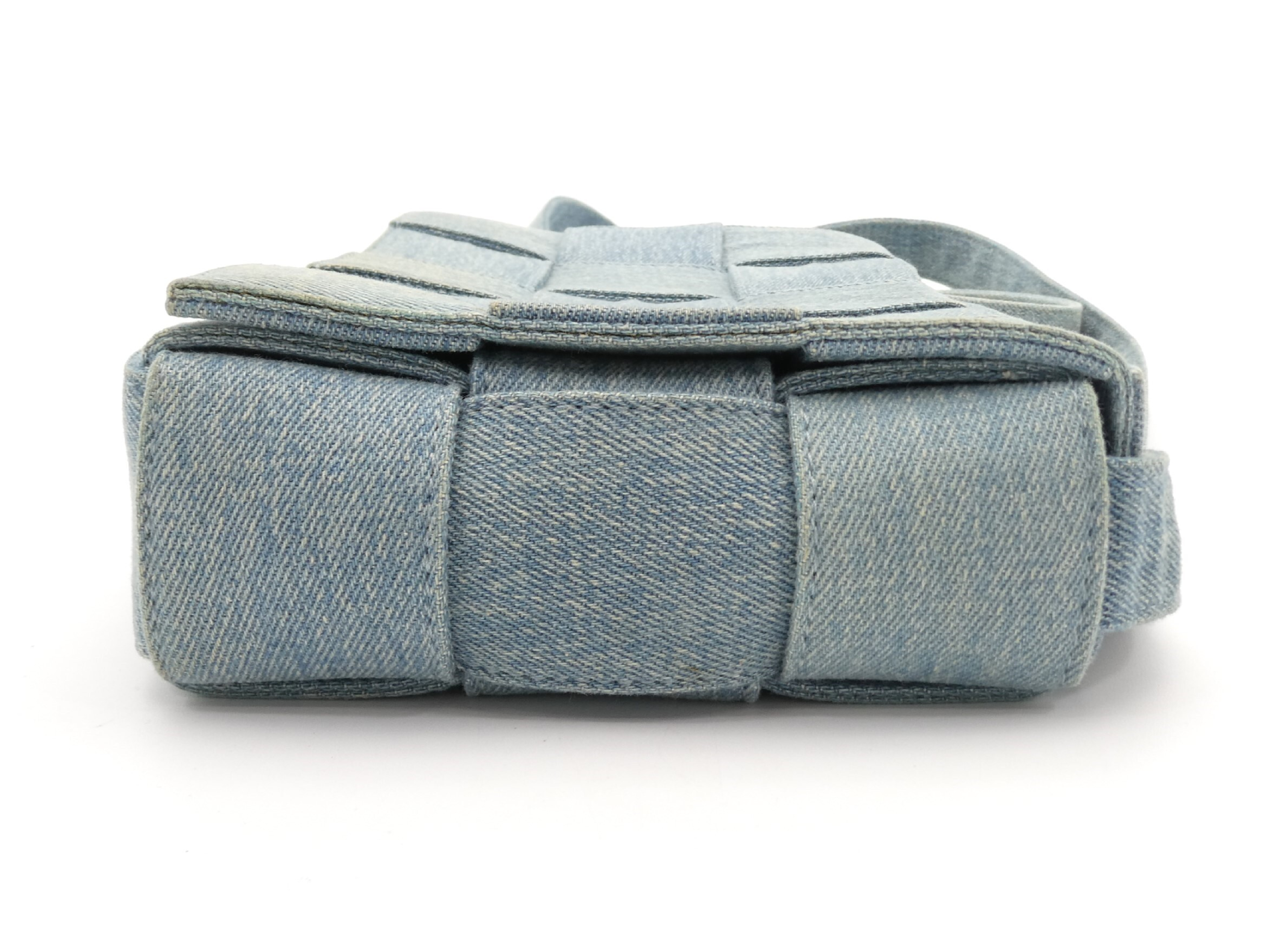 Intrecciato Denim Shoulder Bag — view 4