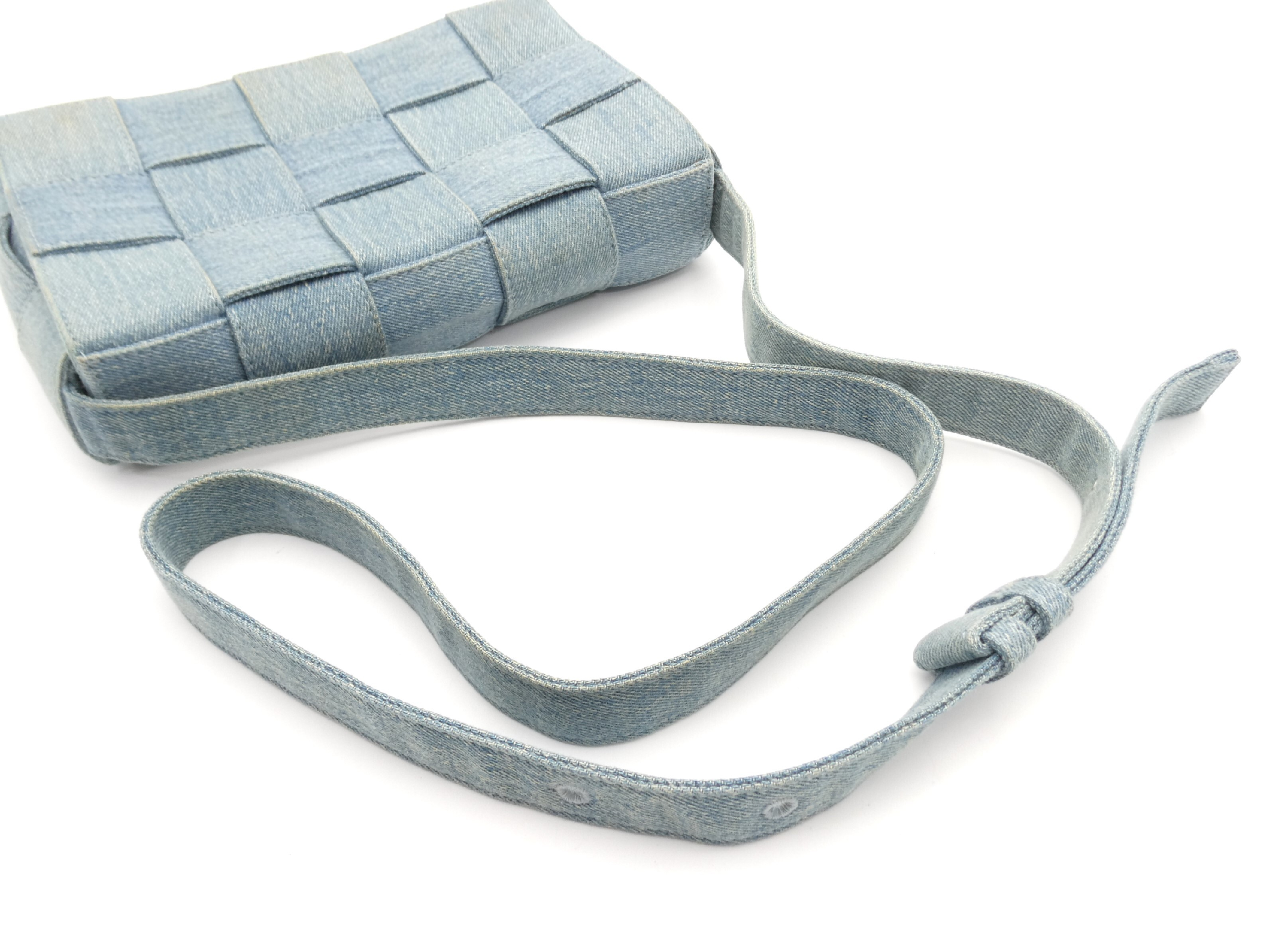 Intrecciato Denim Shoulder Bag — view 6