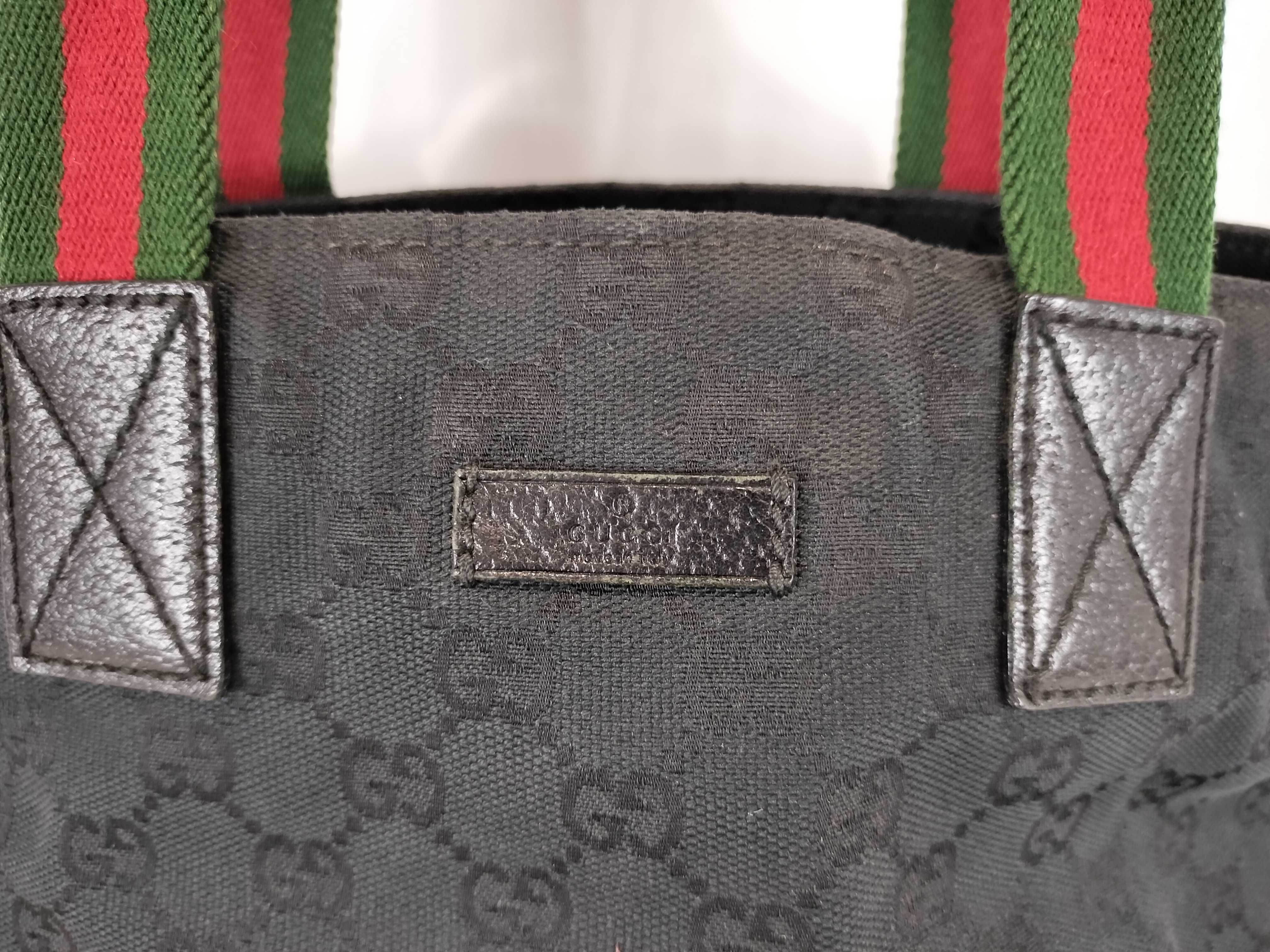 GG Canvas Gucci Boat-Shaped Tote GG Canvas/Sherry Line/Black Handbag — view 2