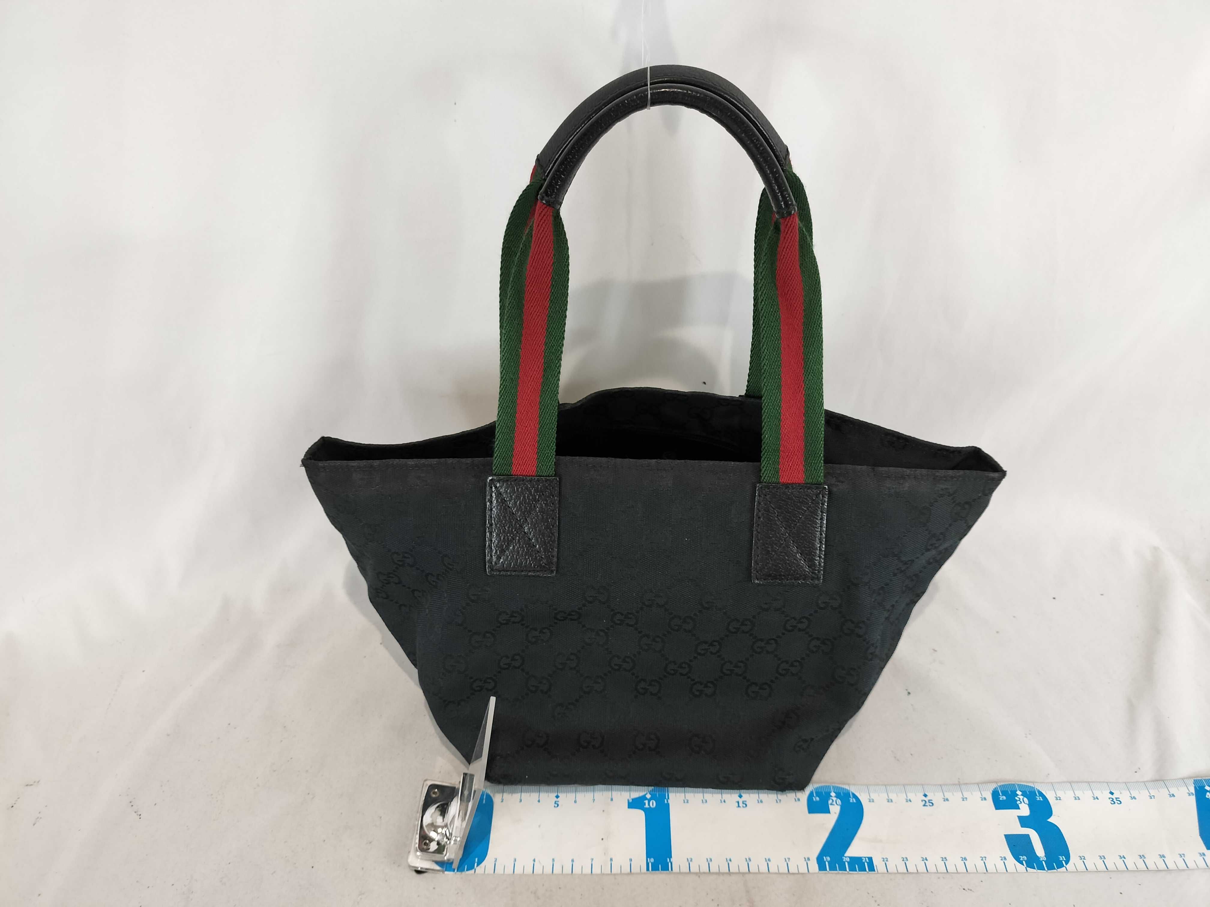 GG Canvas Gucci Boat-Shaped Tote GG Canvas/Sherry Line/Black Handbag — view 3