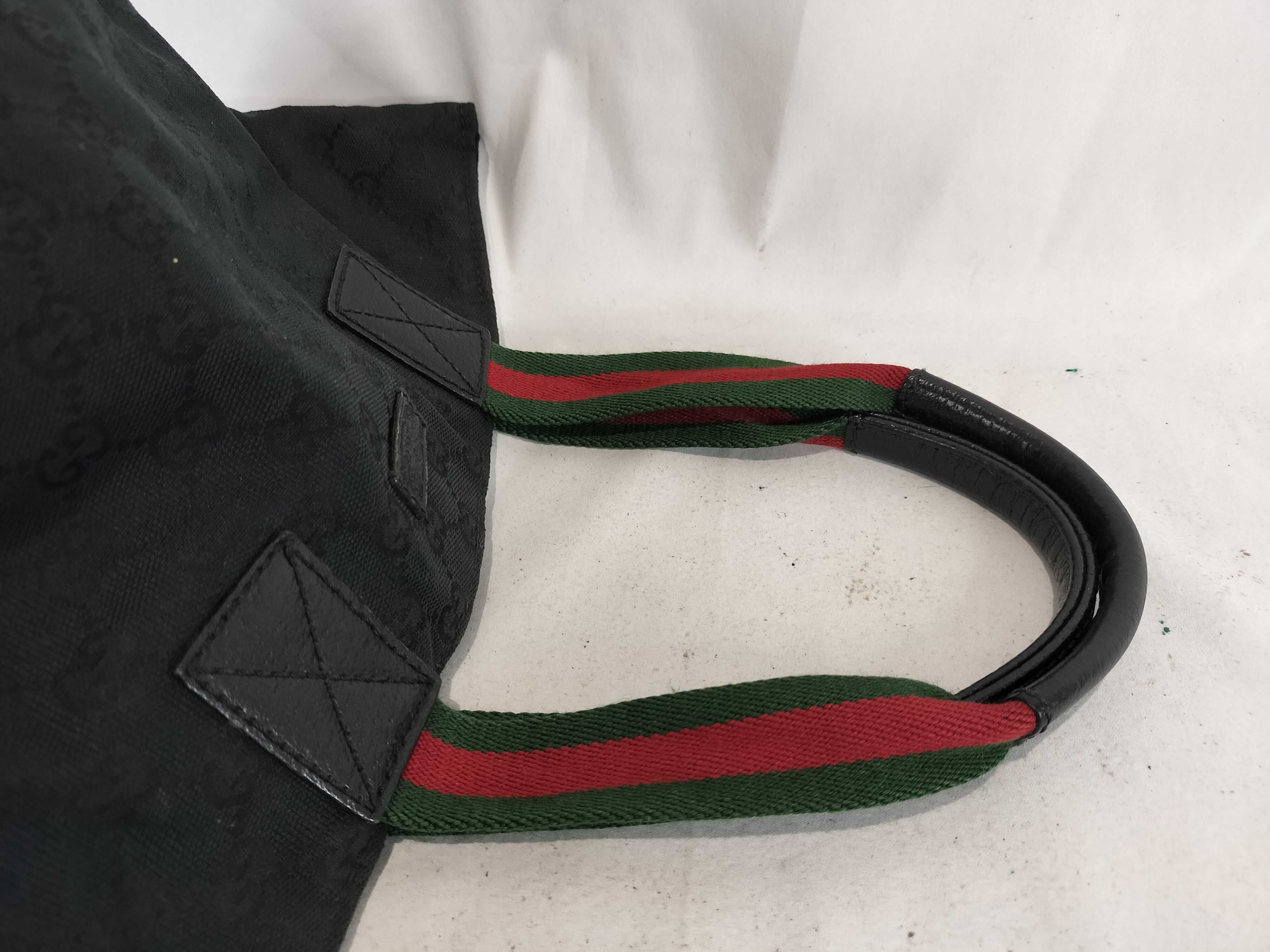 GG Canvas Gucci Boat-Shaped Tote GG Canvas/Sherry Line/Black Handbag — view 4