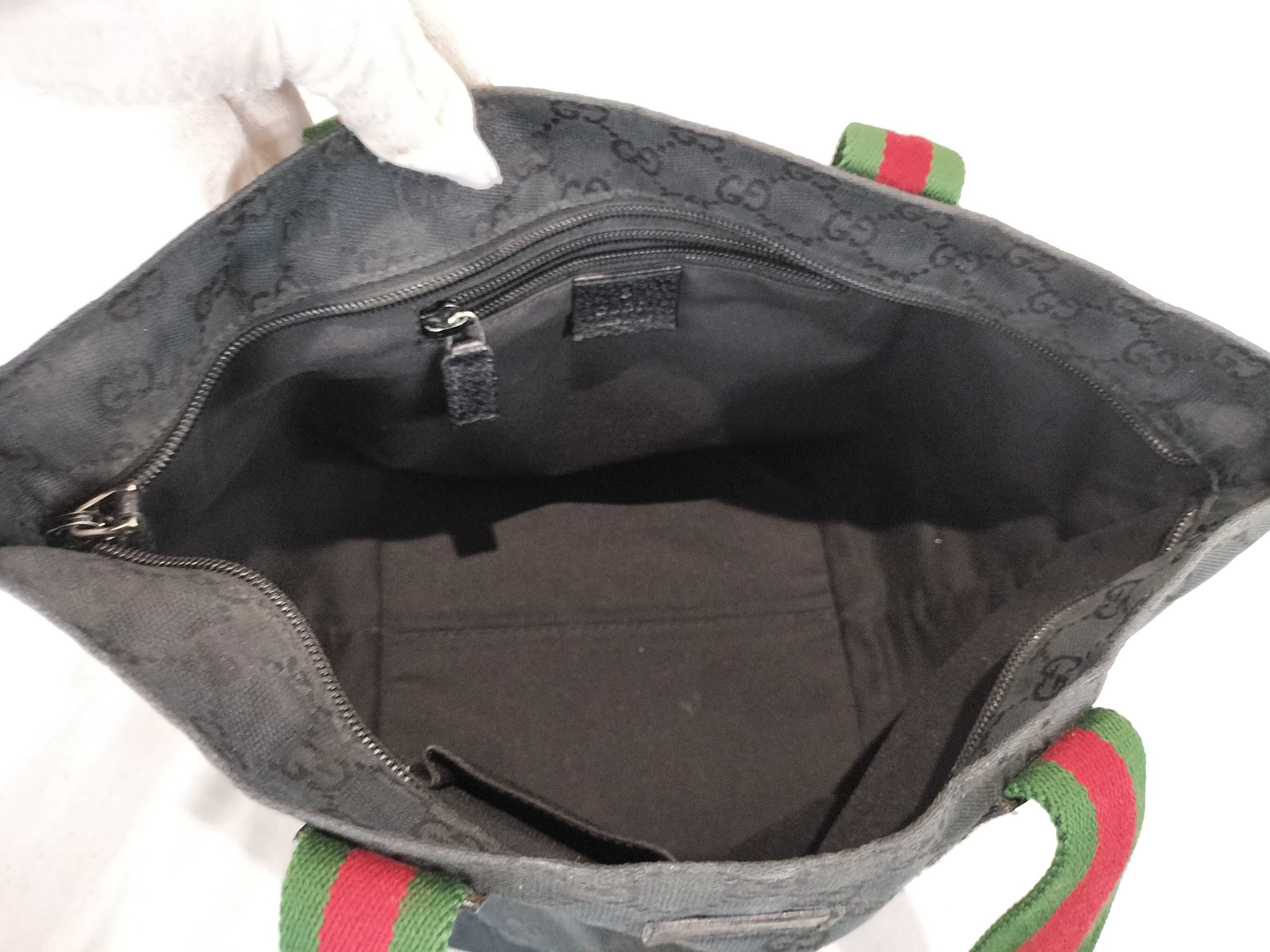 GG Canvas Gucci Boat-Shaped Tote GG Canvas/Sherry Line/Black Handbag — view 9
