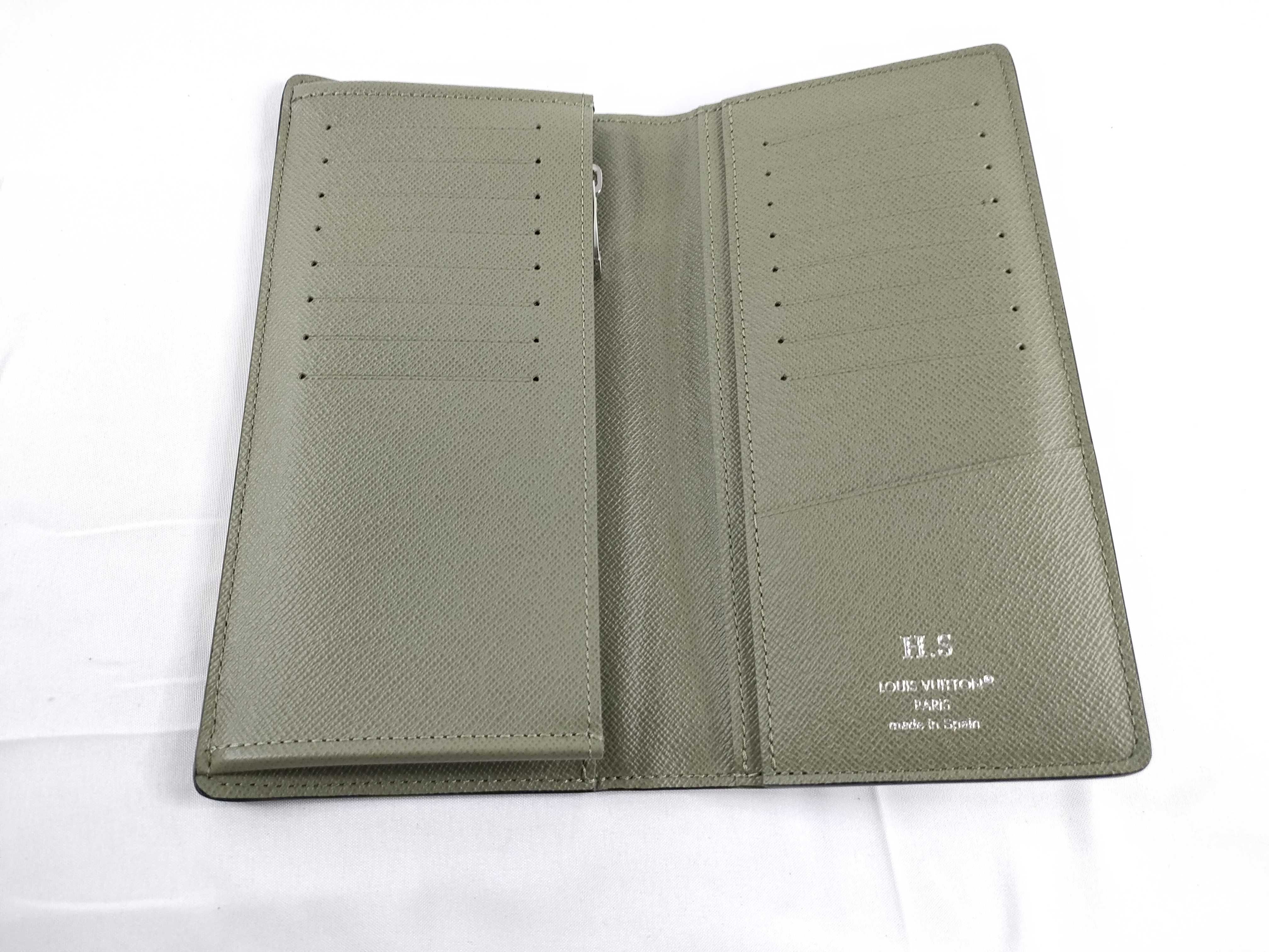 Portefeuille Brazza Long Wallet, Monogram Eclipse Leather, Black/Green, M28815 — view 8