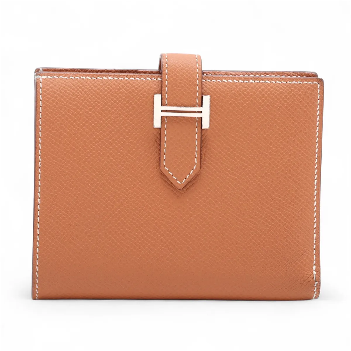 Bearn Compact, Veau Epsom Leather, Compact Wallet, Gold with Silver Hardware, B: 2023