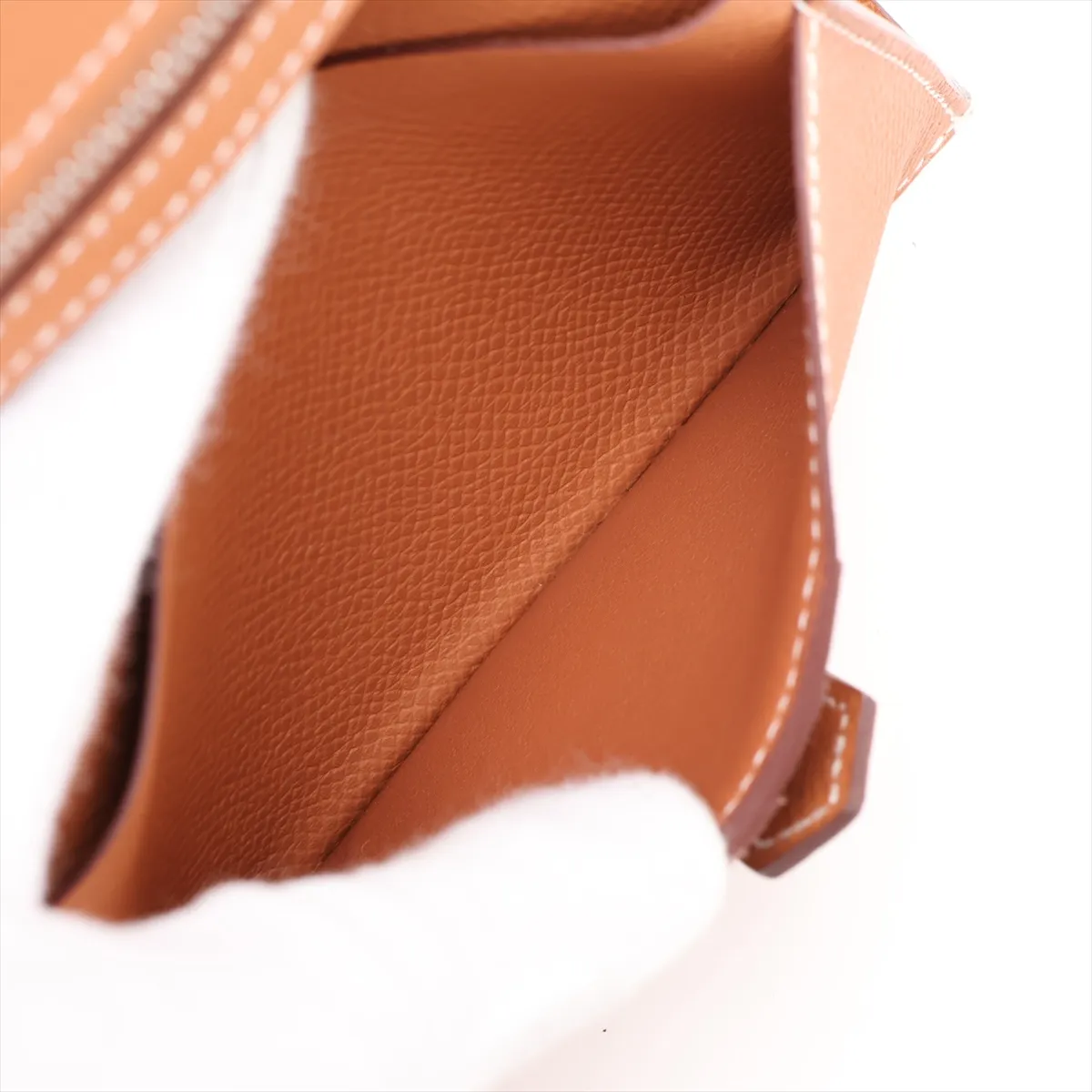 Bearn Compact, Veau Epsom Leather, Compact Wallet, Gold with Silver Hardware, B: 2023 — view 7