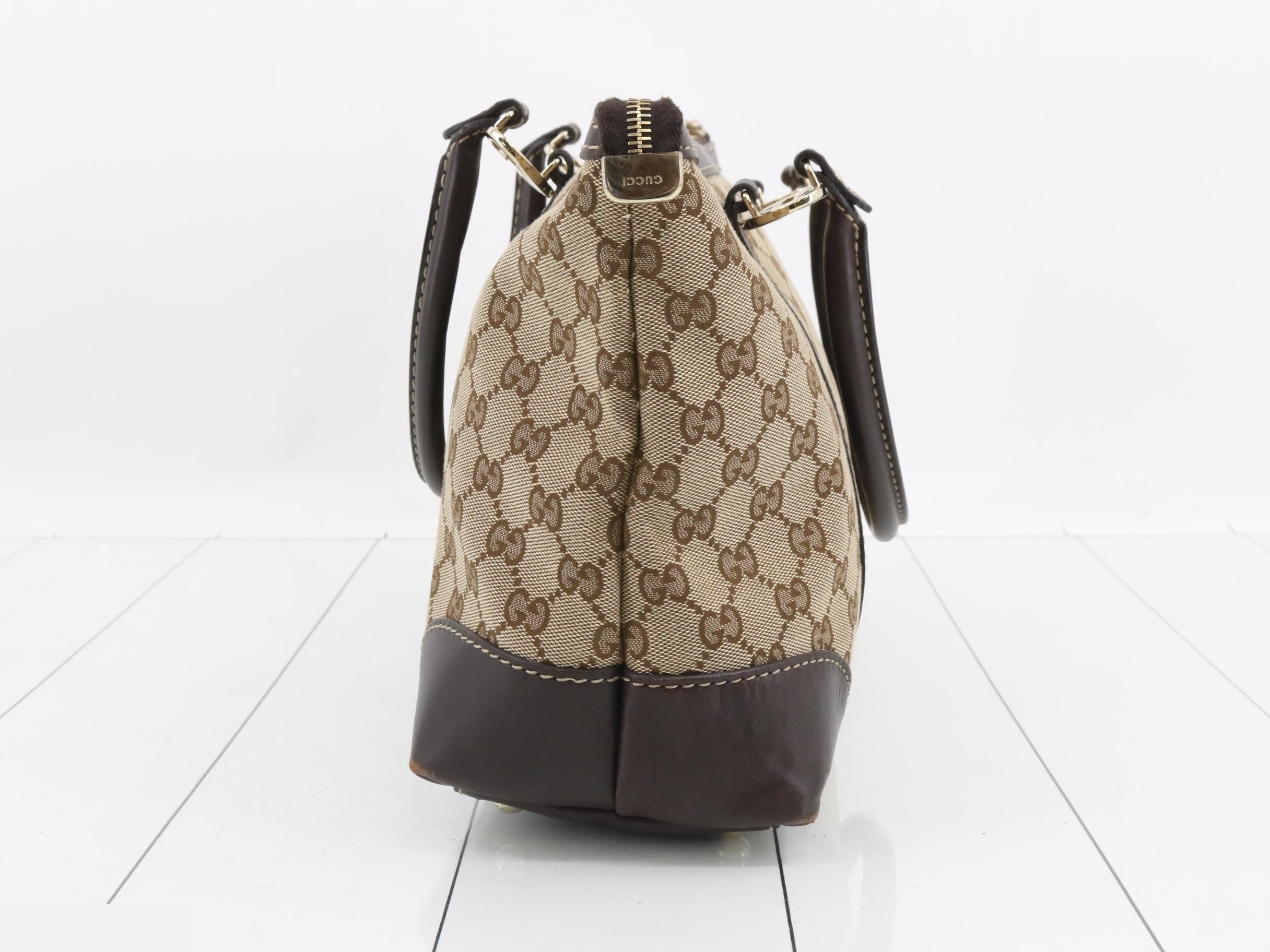 Canvas x Leather GG Canvas Lovely Tote Bag Brown GD Hardware — view 3