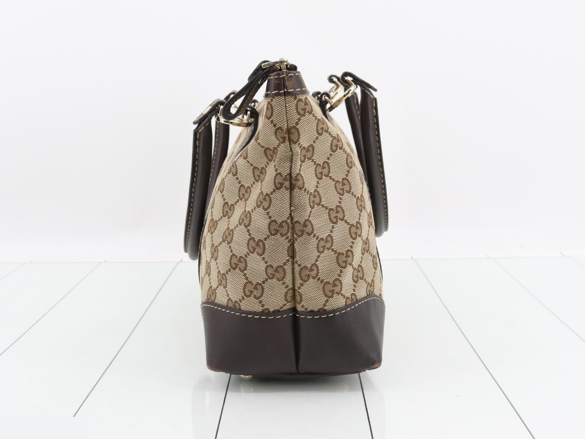 Canvas x Leather GG Canvas Lovely Tote Bag Brown GD Hardware — view 4