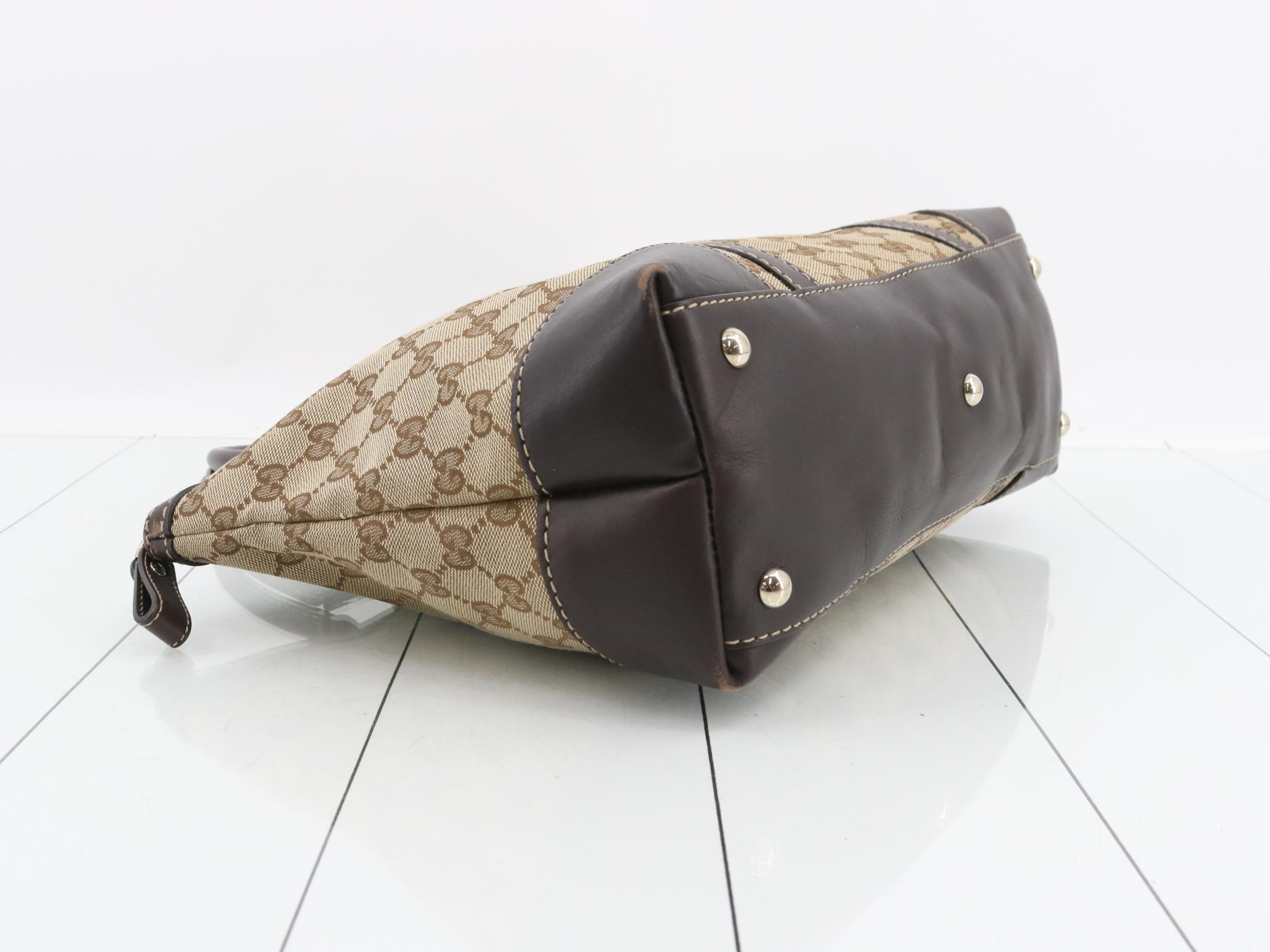 Canvas x Leather GG Canvas Lovely Tote Bag Brown GD Hardware — view 5