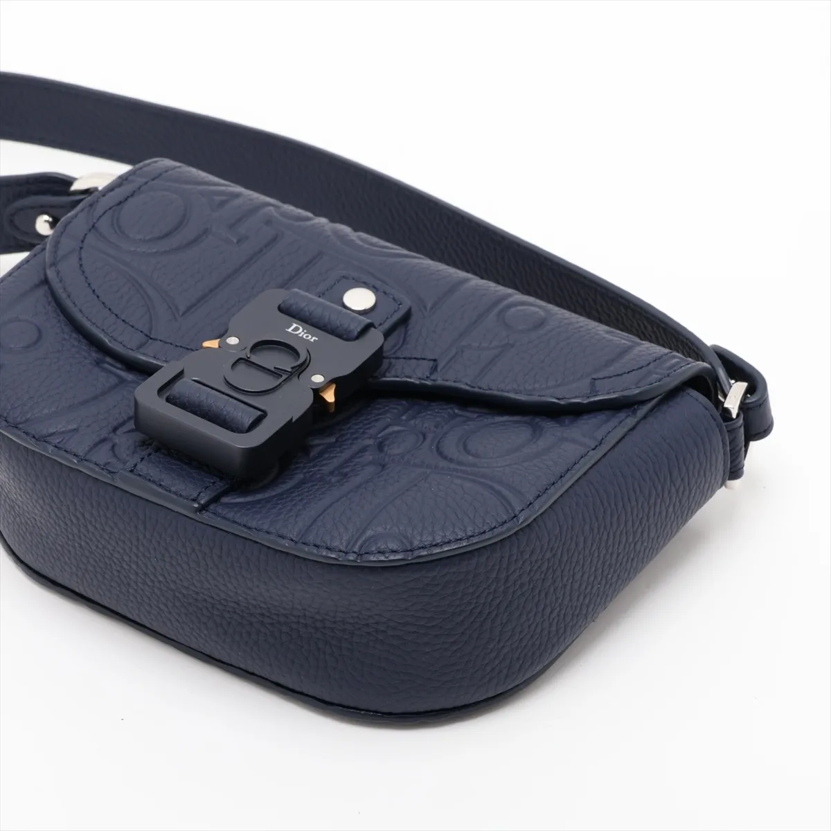 Gravity Saddle Messenger Mini Leather Shoulder Bag Navy Lucky Star — view 3