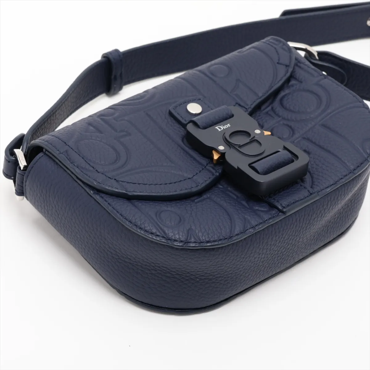 Gravity Saddle Messenger Mini Leather Shoulder Bag Navy Lucky Star — view 4