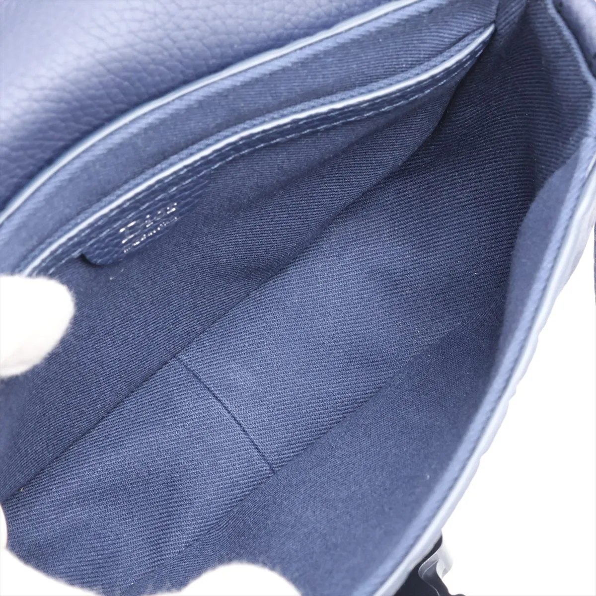 Gravity Saddle Messenger Mini Leather Shoulder Bag Navy Lucky Star — view 6