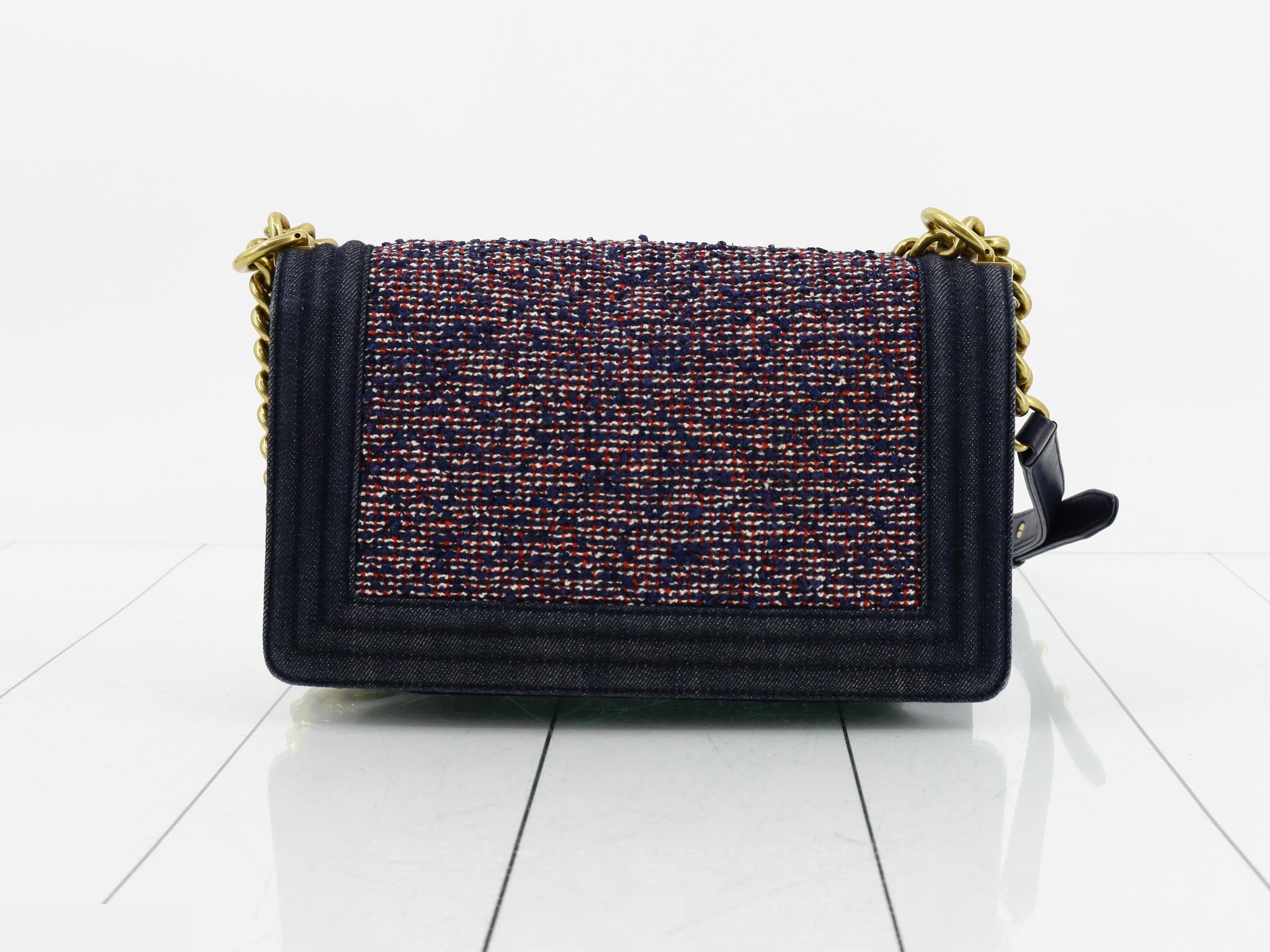 Boy Chanel Chain Shoulder Bag - Denim x Tweed — view 2