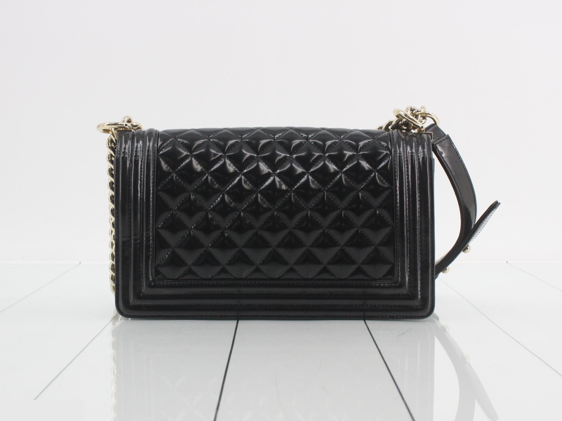Boy Chanel Chain Shoulder Bag, Black — view 2
